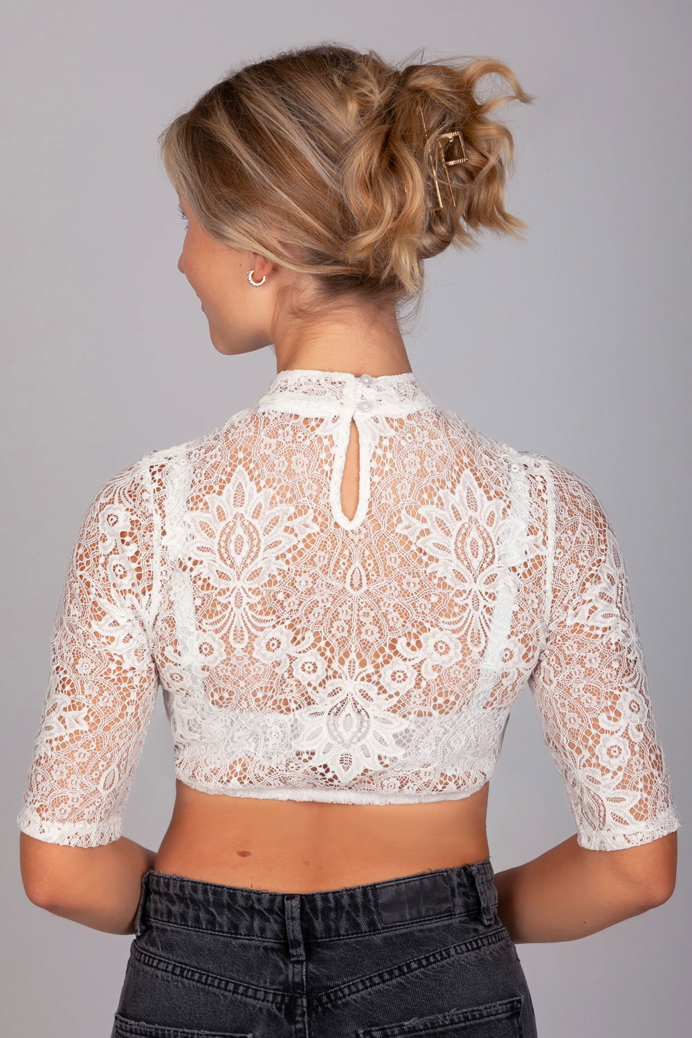 Edelnice Trachtenbluse Dirndlbluse Sissi creme #2