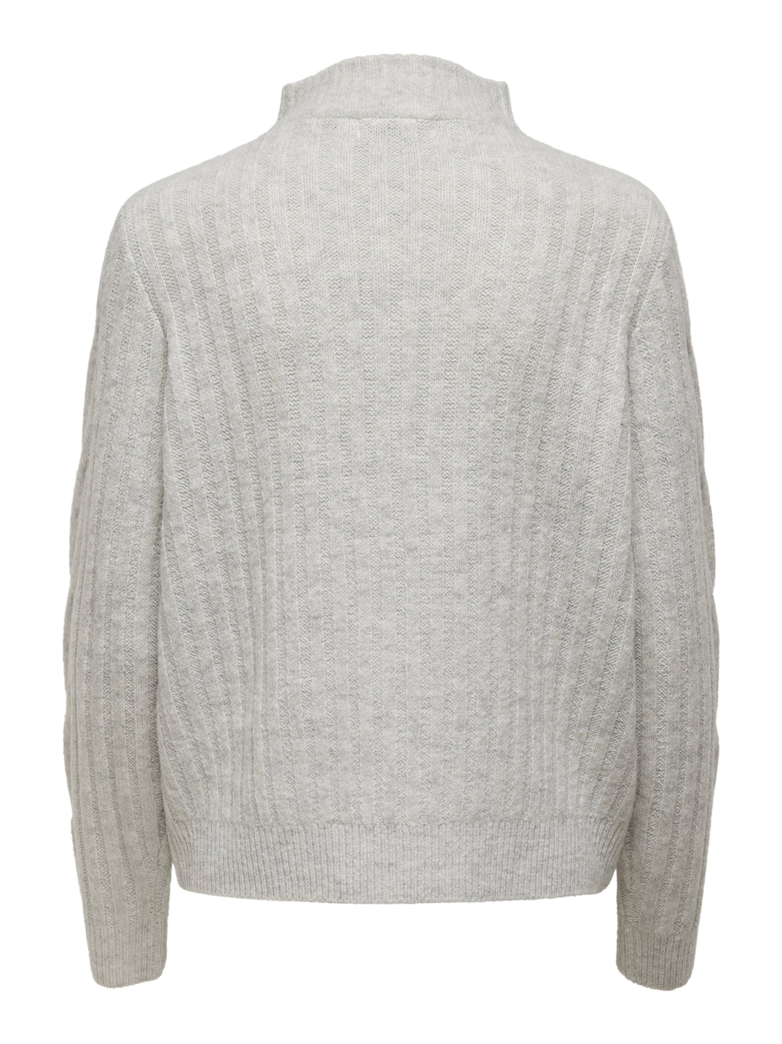 JDYANDREA L/S ZIP CABLE PULLOVE KNT, Super Light Grey Melange #2