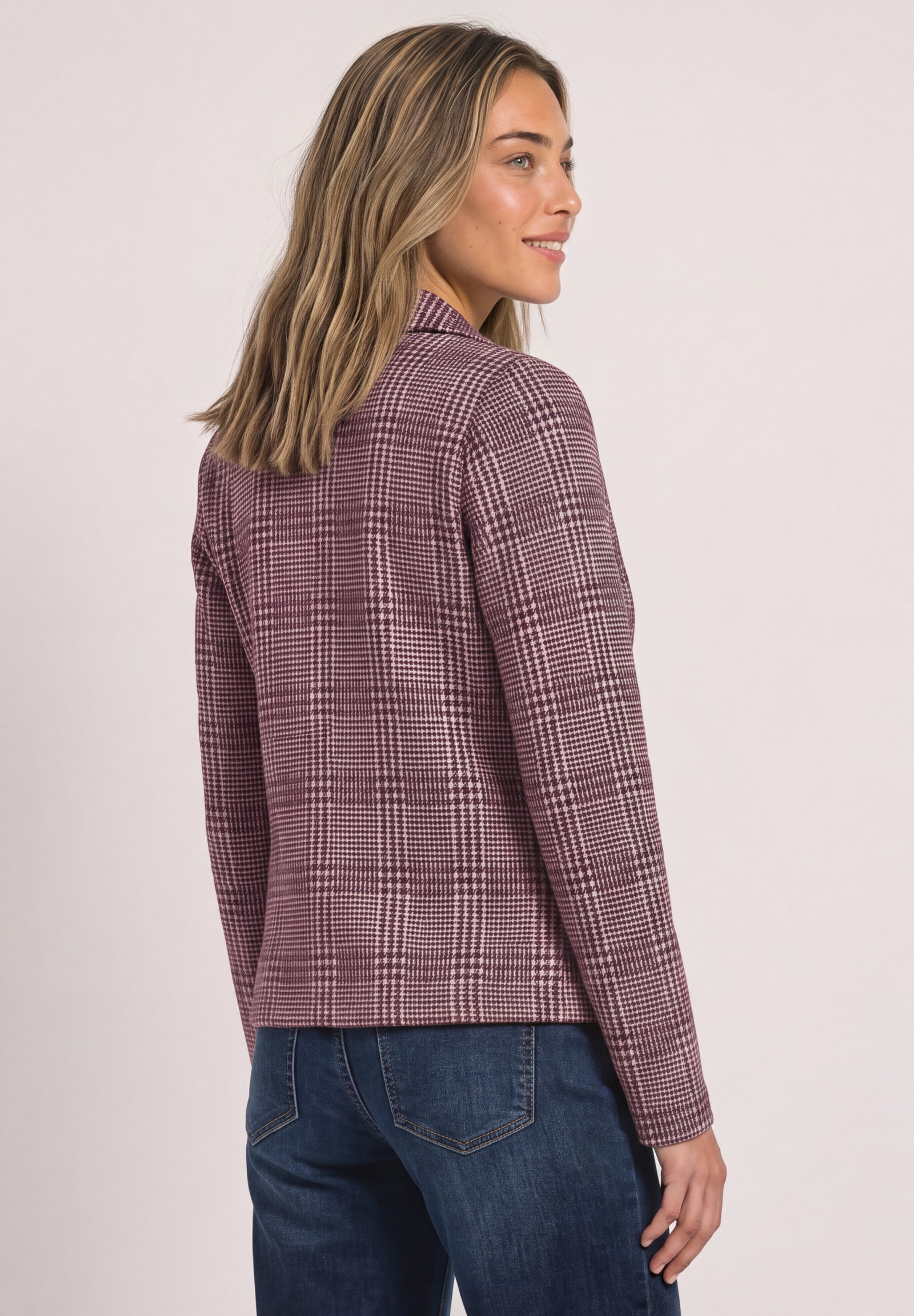 LTD QR Check Blazer, rustic rouge #5