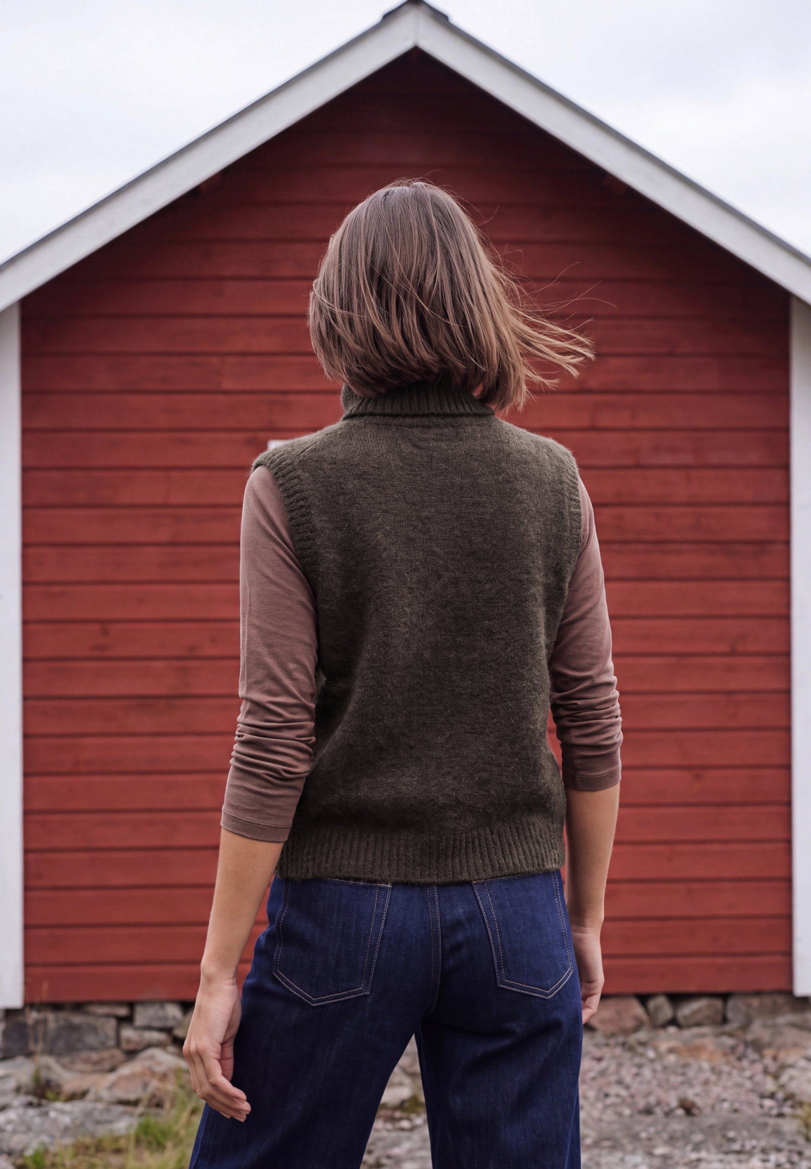 TOS Featheryarn argyle vest, truffle brown #4