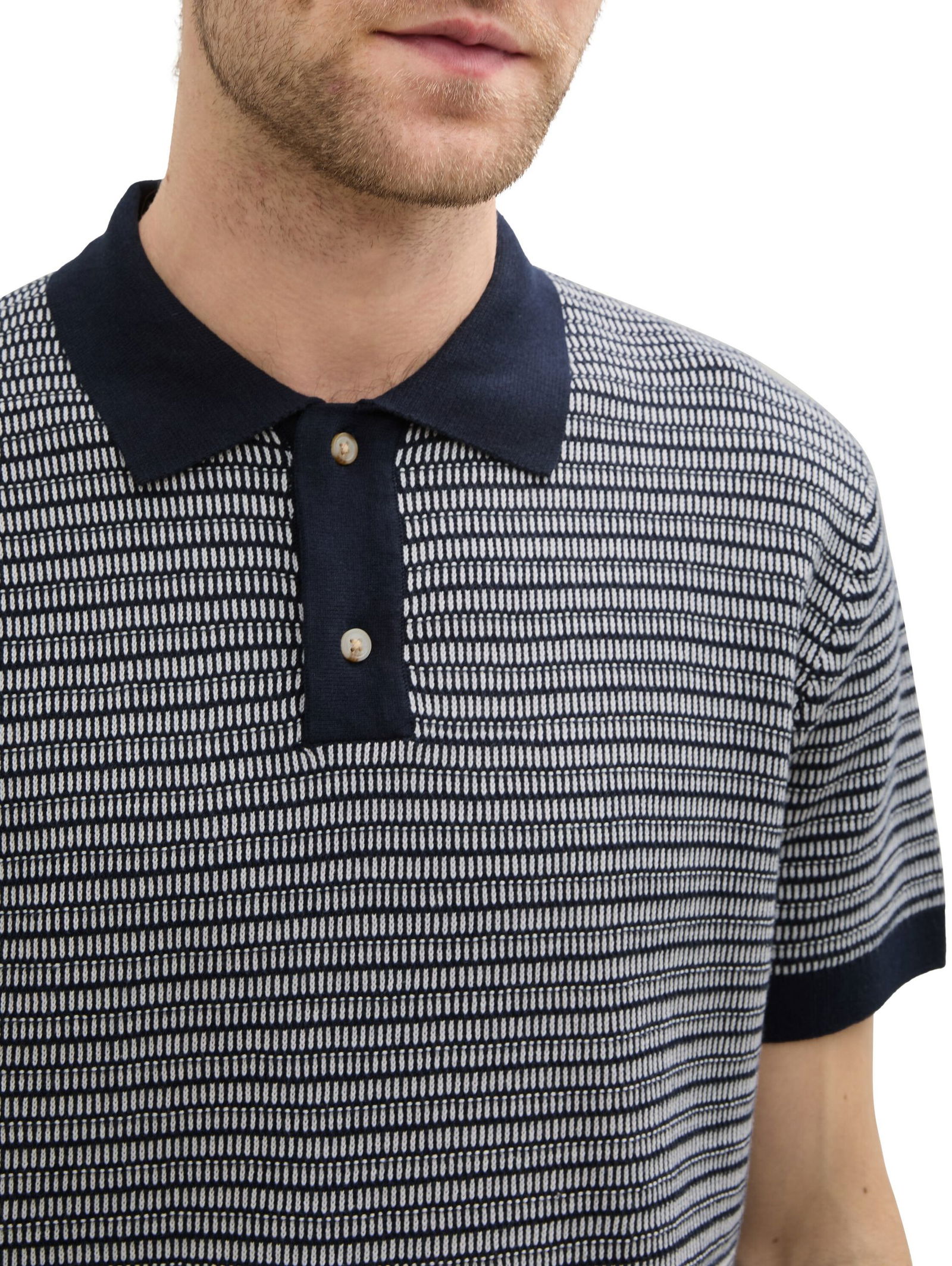 Tom Tailor |  Tom Tailor Poloshirt  | M | navy white fancy stripe