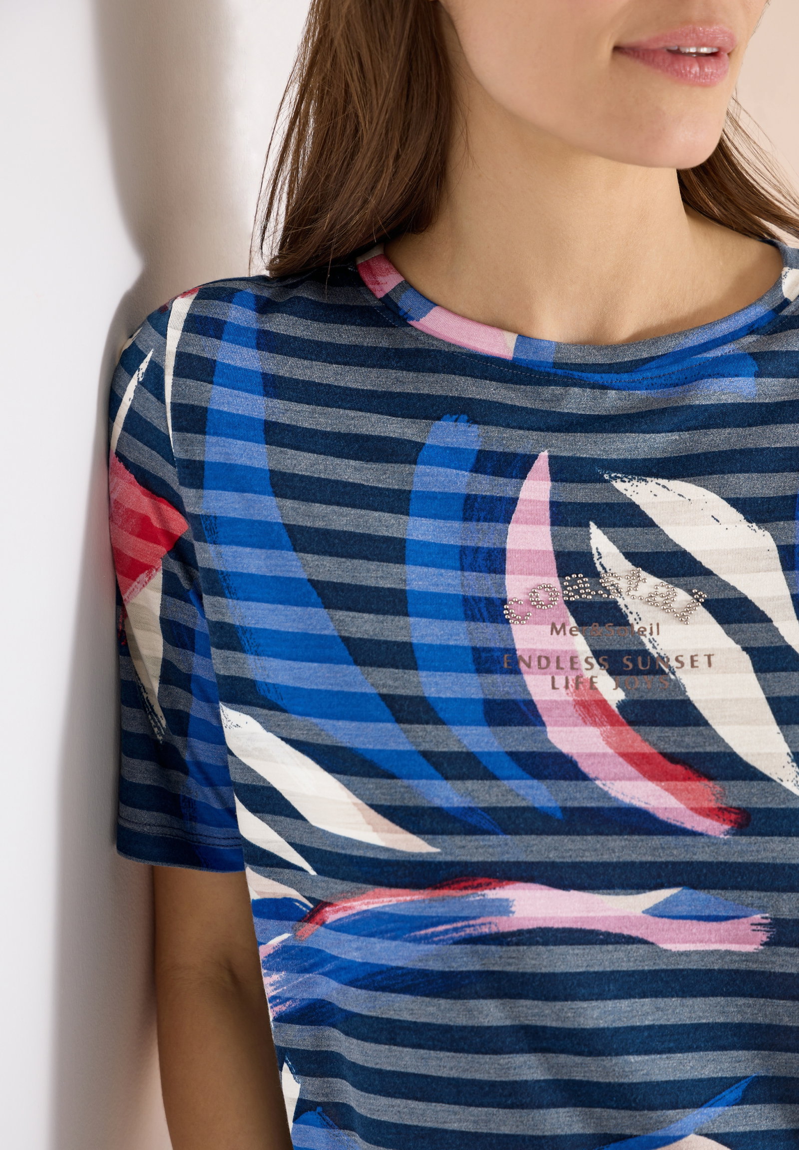 TOS Striped Burnout FP T-Shirt, universal blue #6