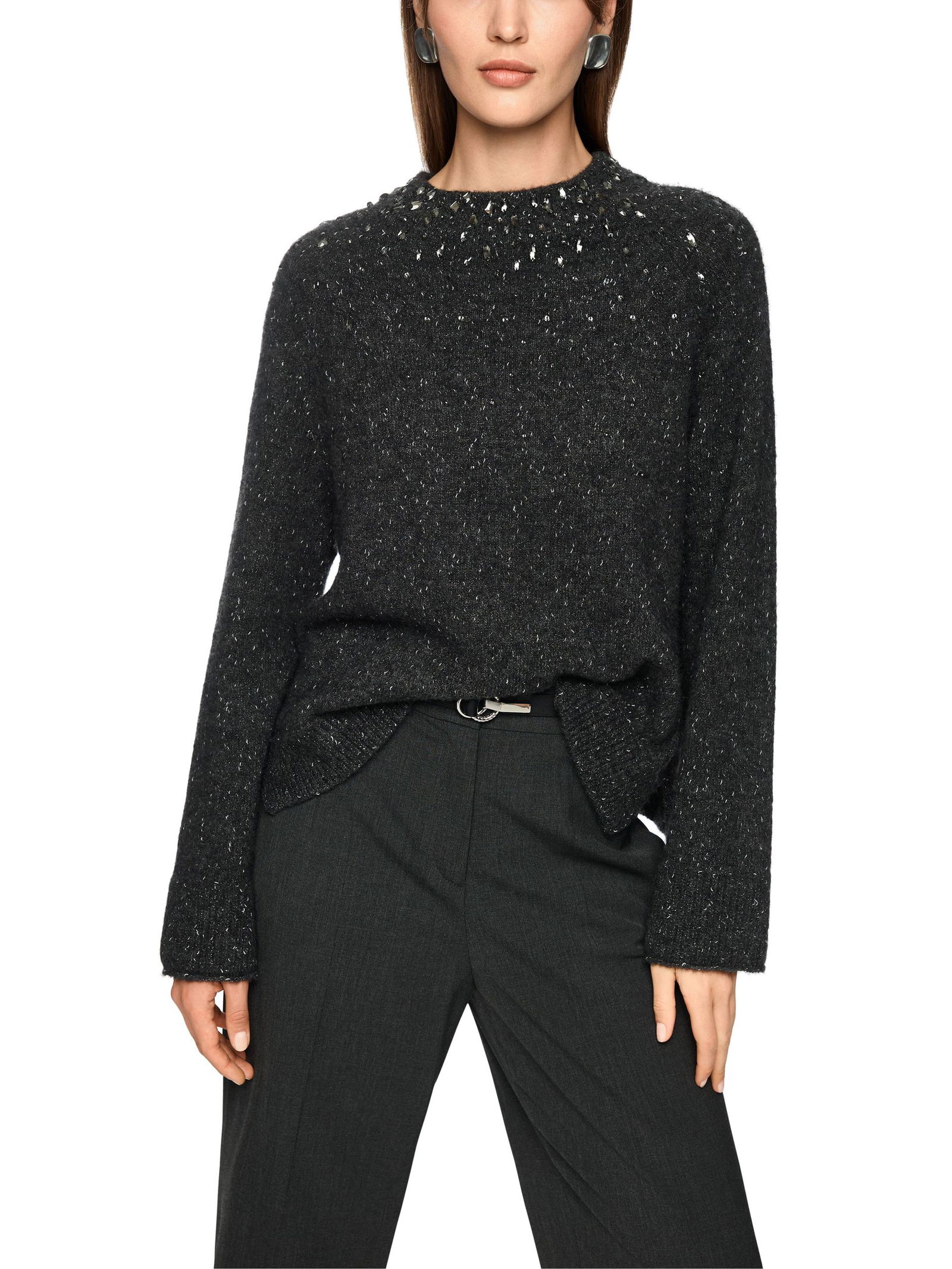 Marc Cain Collections | Marc Cain Alpakamix-Pullover mit Glitzer-Details | 38 | 1326_842