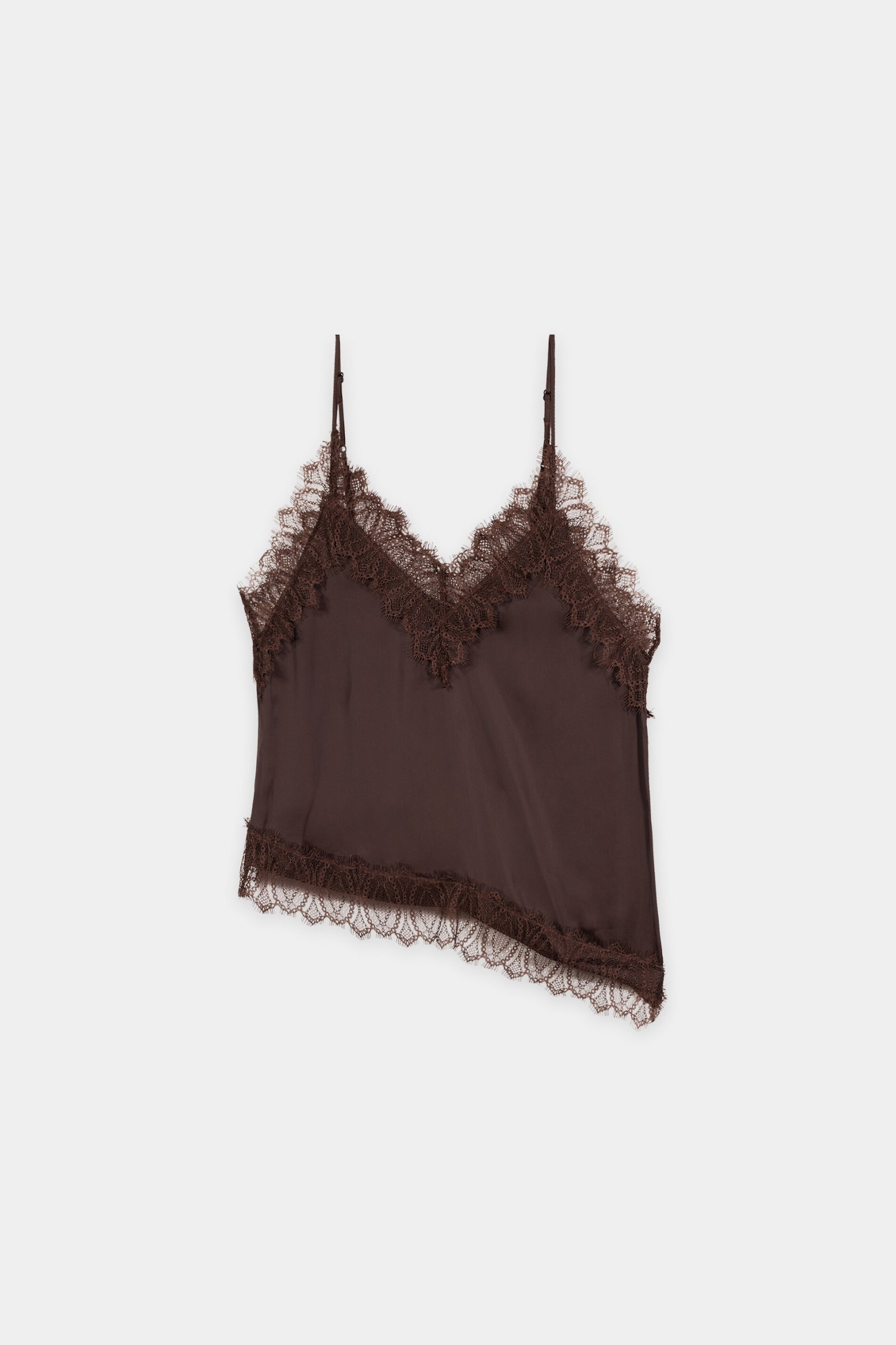 Luisa Cerano Satin-Lingerie-Top marone #1
