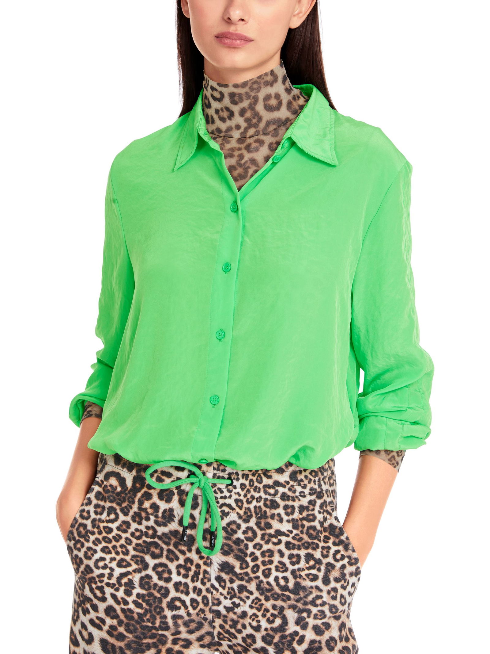Marc Cain Sports |  Marc Cain Sports Druckbluse  | 42 | dark apple green