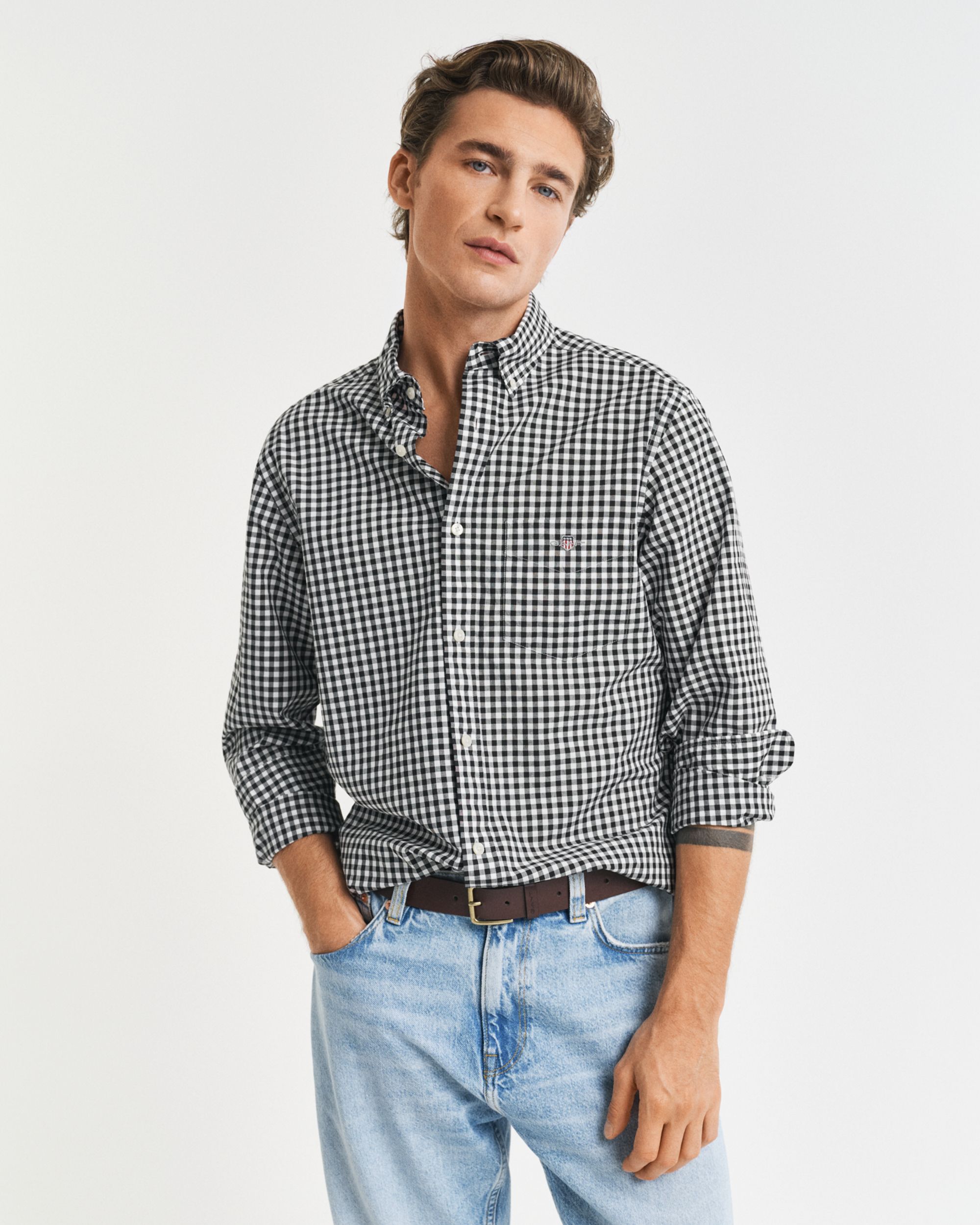 Gant |  Gant Hemd Regular Fit  | L | black
