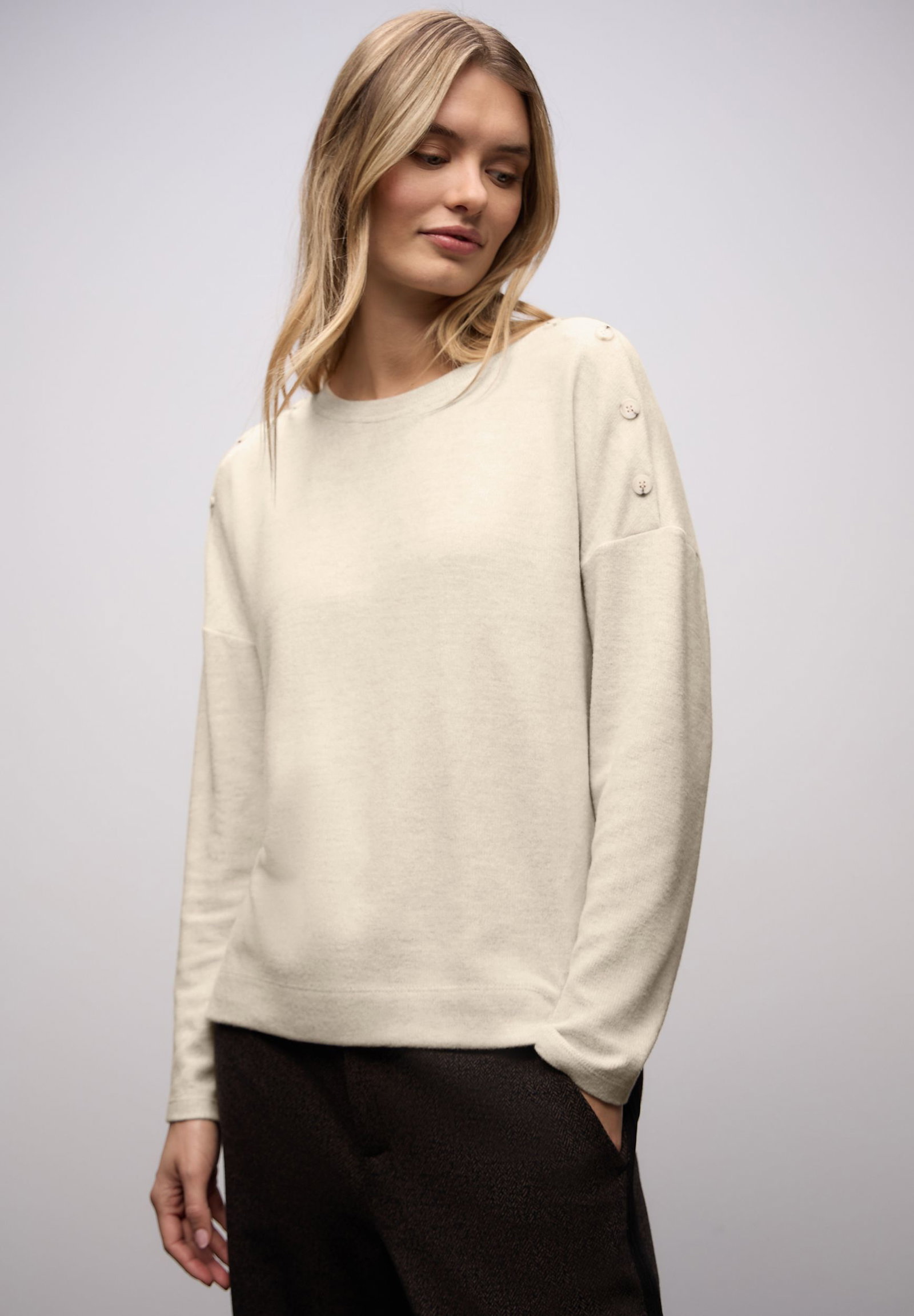 3d6f4d630dab040ffad7befa9825eeb3 | LTD QR soft melange look shirt, cotton beige mel. | 42