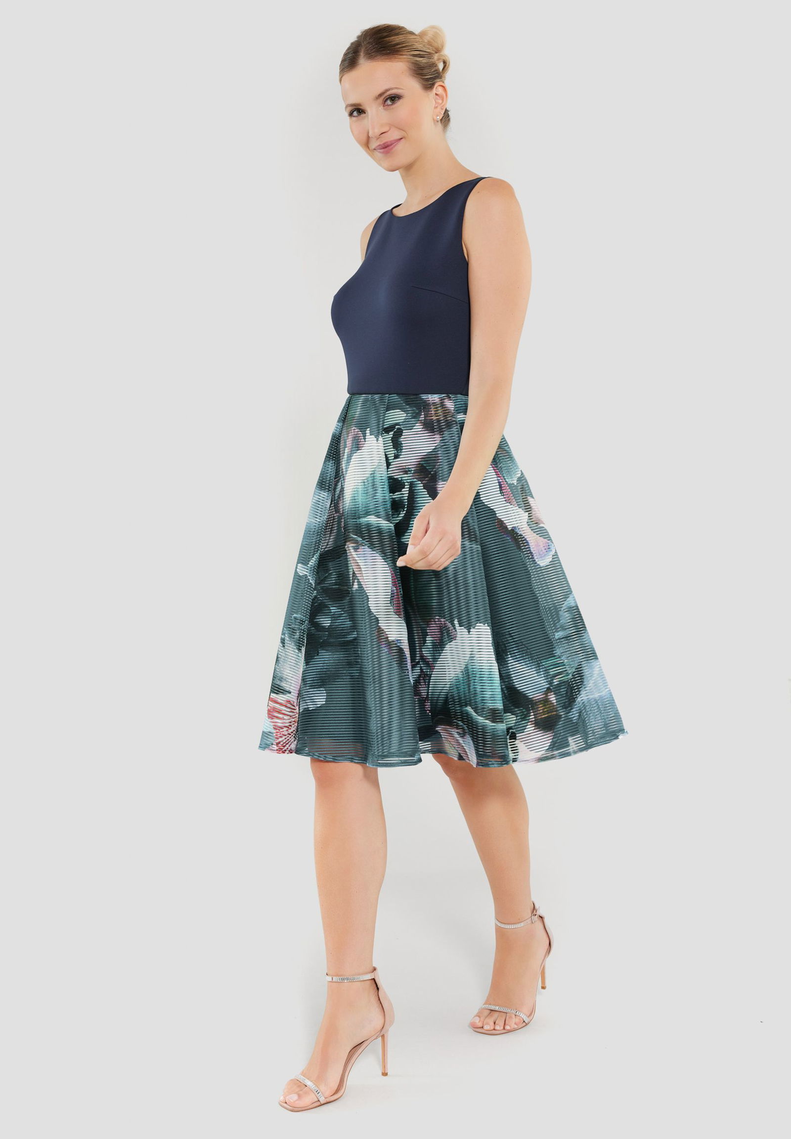 SWING |  SWING Kurzes Kleid  | 46 | faded blue / multi