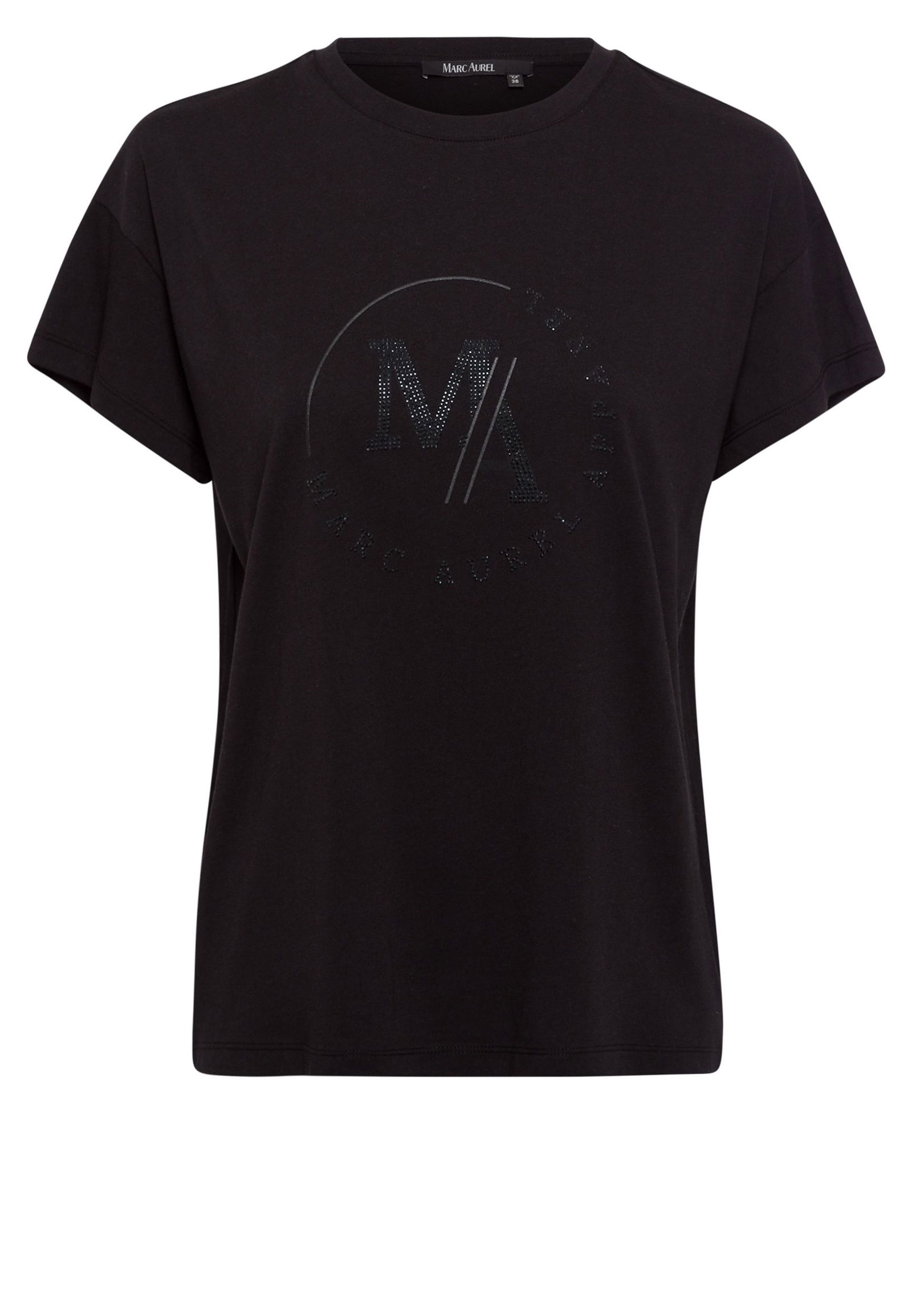 Marc Aurel |  T-Shirt mit Hotfix Logo | 44 | black