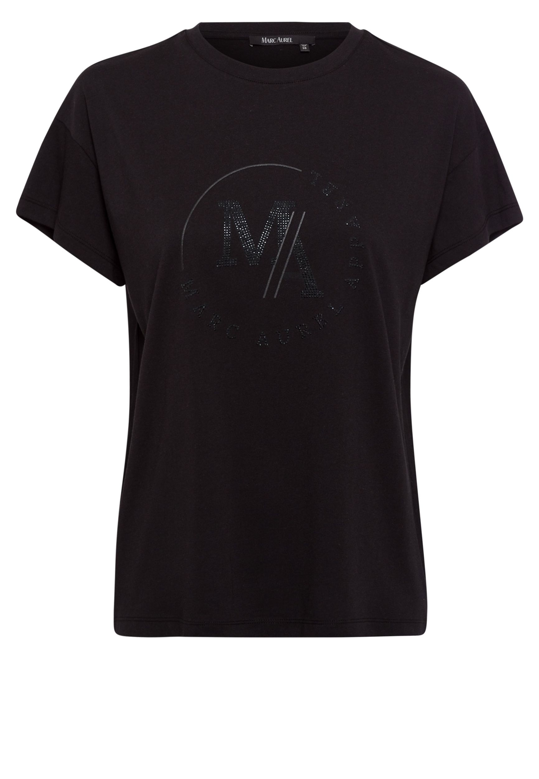 Marc Aurel |  T-Shirt mit Hotfix Logo | 44 | black