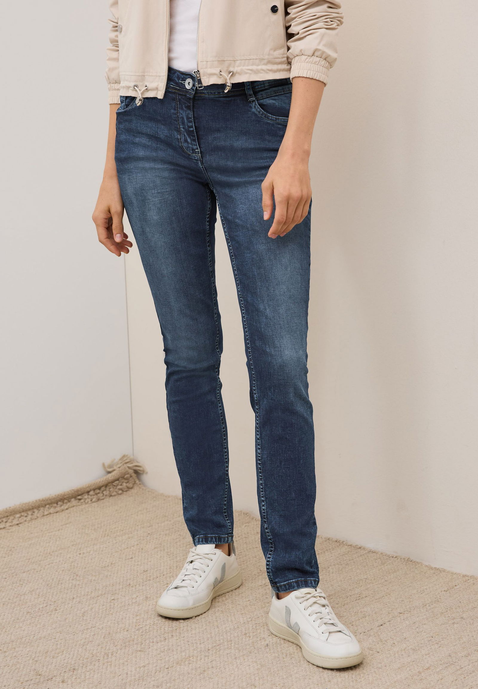 CECIL |  CECIL Straight Leg Jeans  | 31/32 | mid blue wash