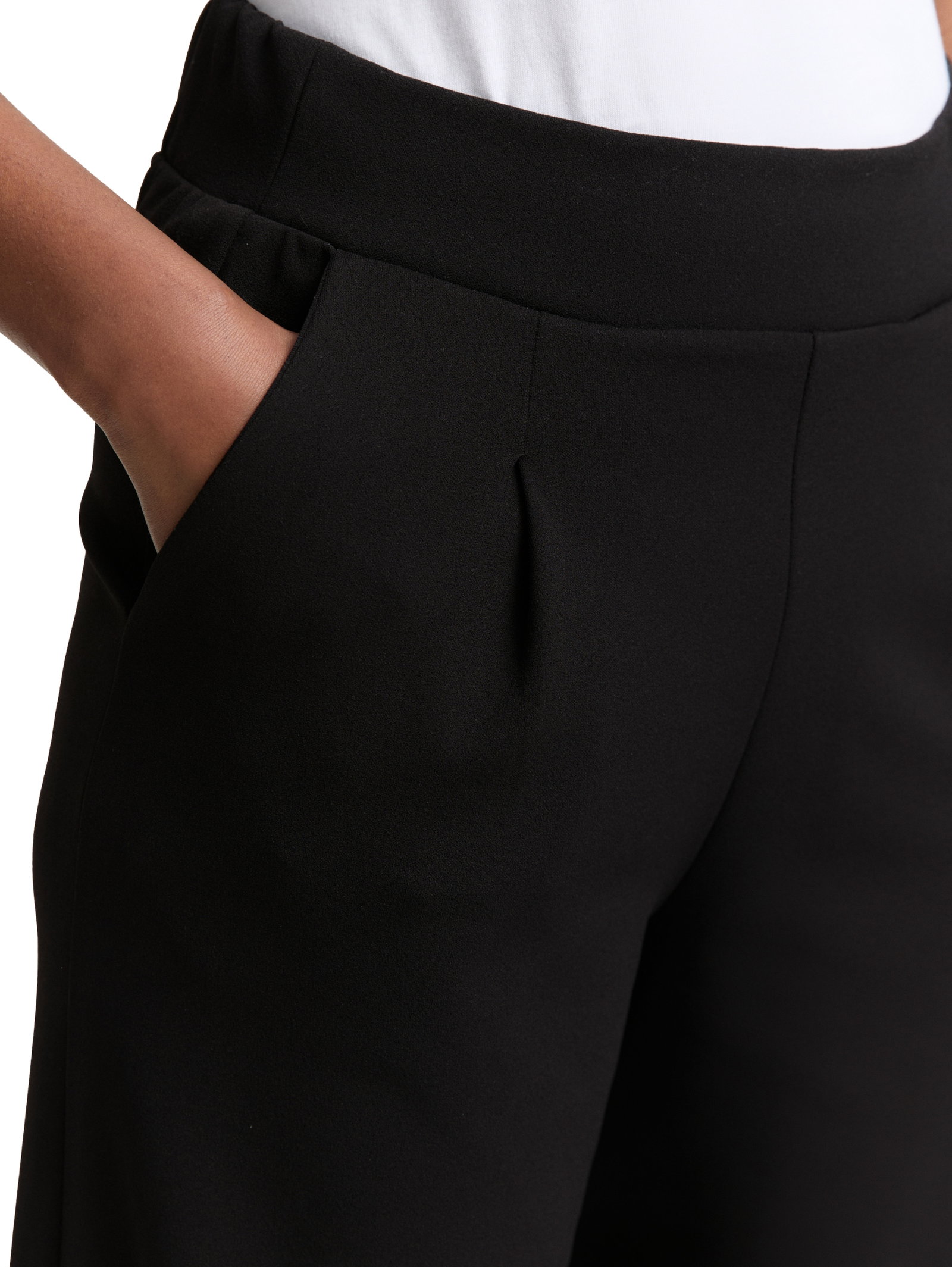 pleated wide leg pants, deep black #5