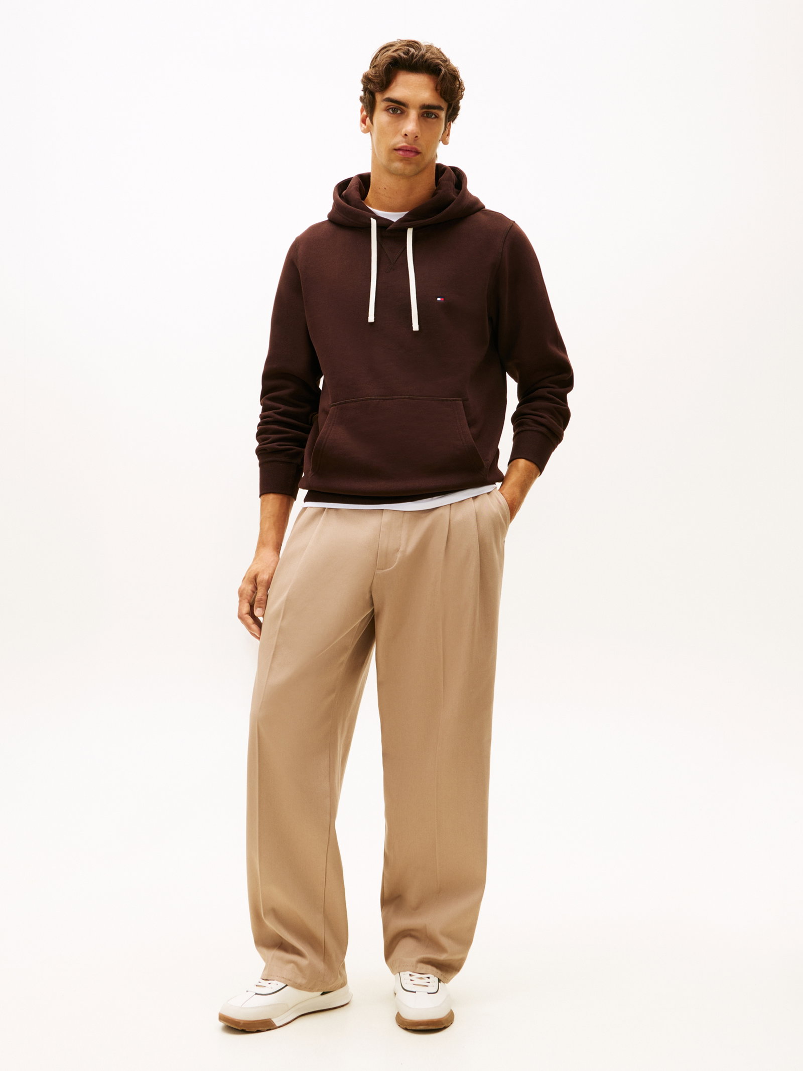 ESS SEASONAL FLEECE HOODY, BROWN #9