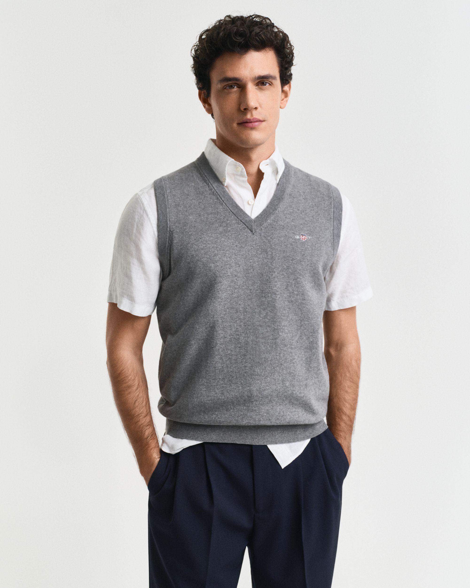 Gant |  Gant Weste  | L | dark grey melange