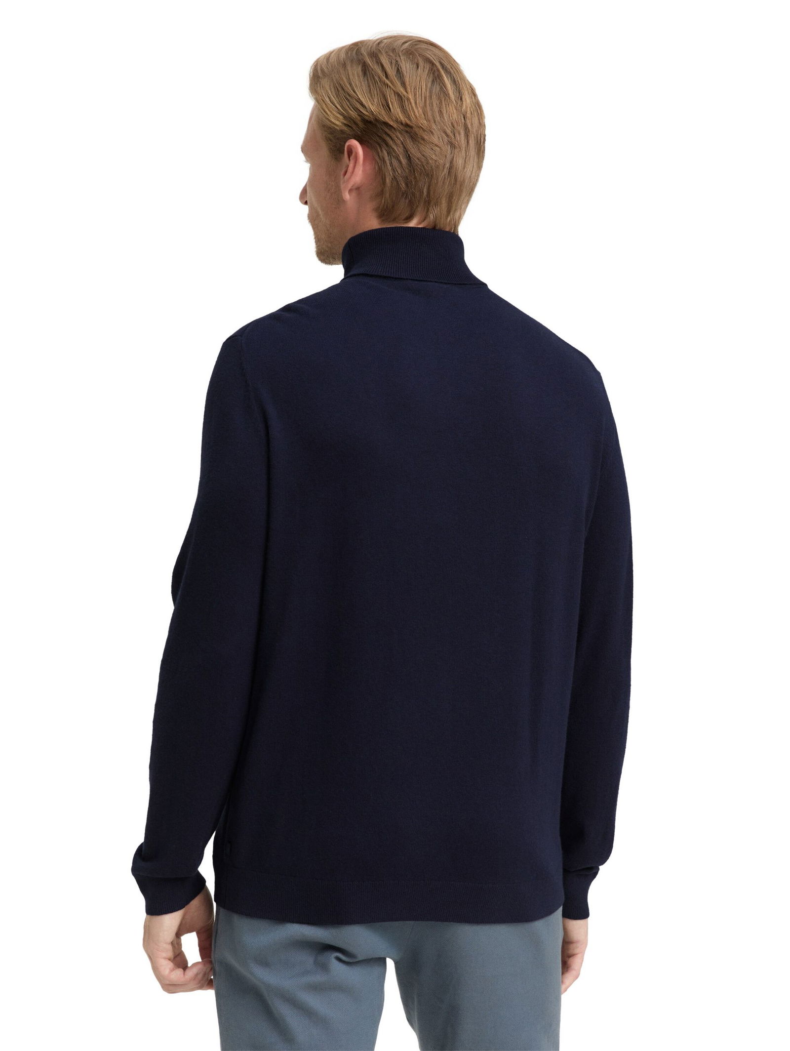 Tom Tailor | Tom Tailor Rollkragenpullover | M | knitted navy melange