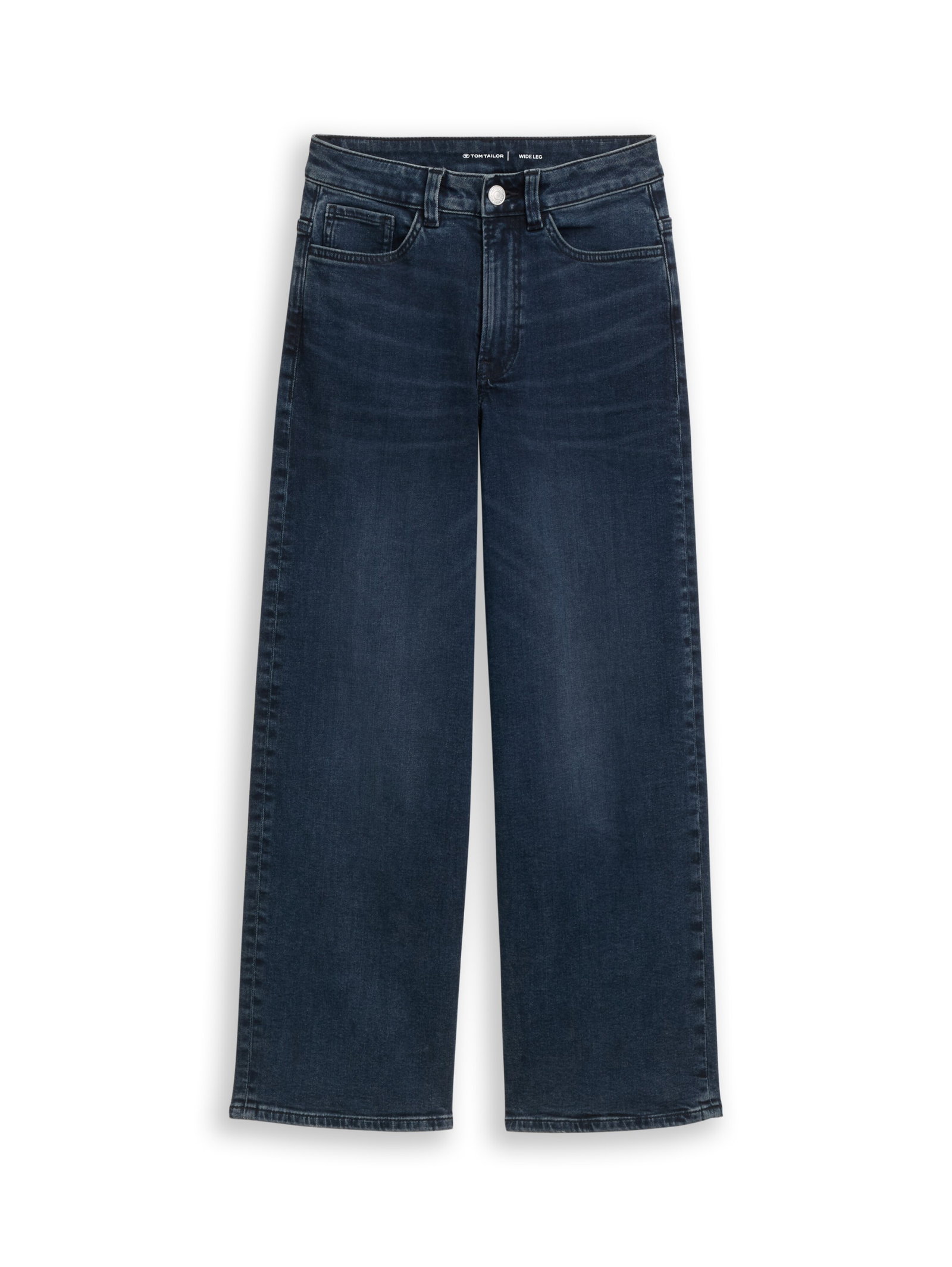 wide leg denim, dark stone blue black denim #4
