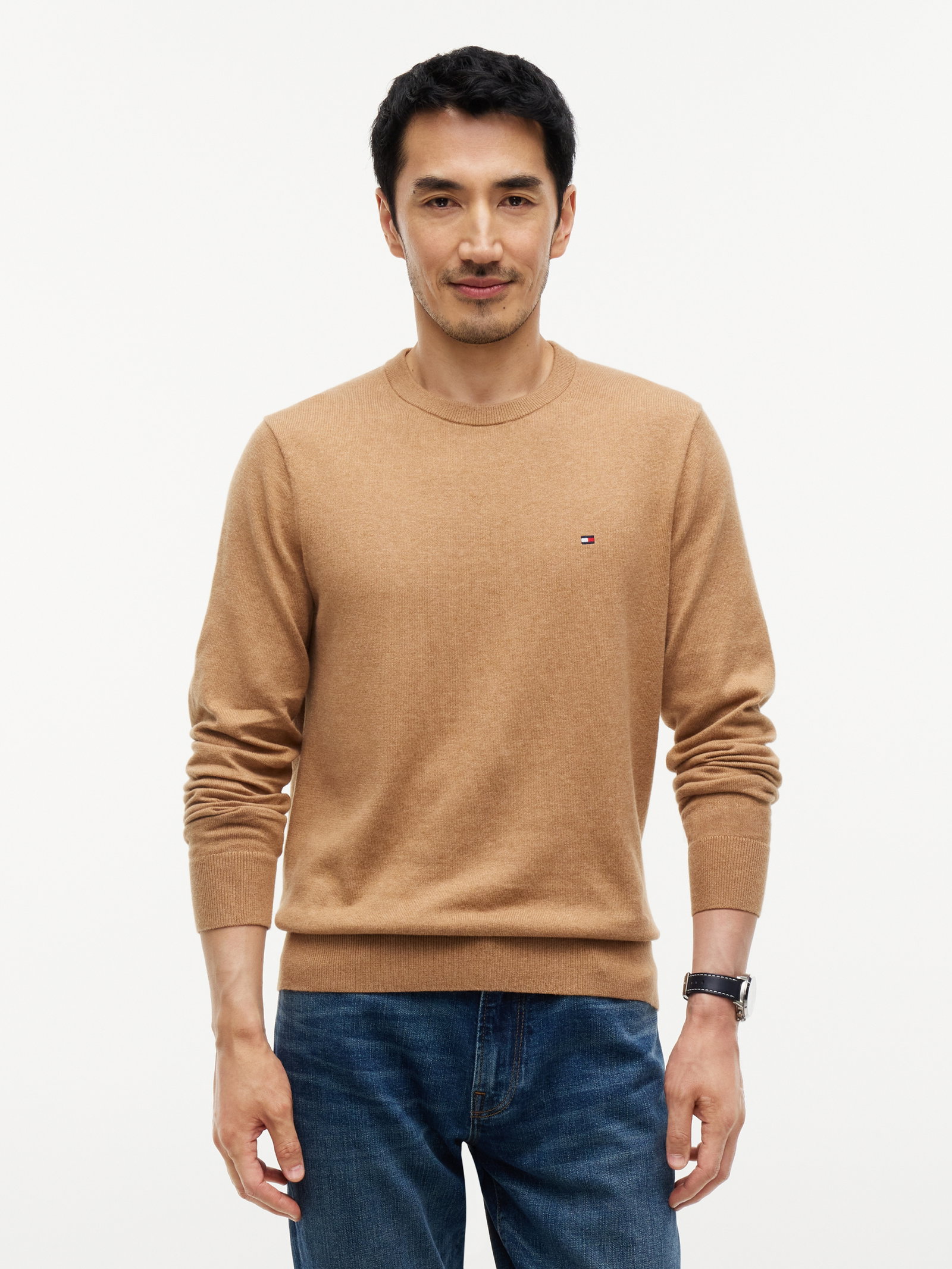 PIMA ORG CTN CASHMERE CREW NECK, BEIGE #2