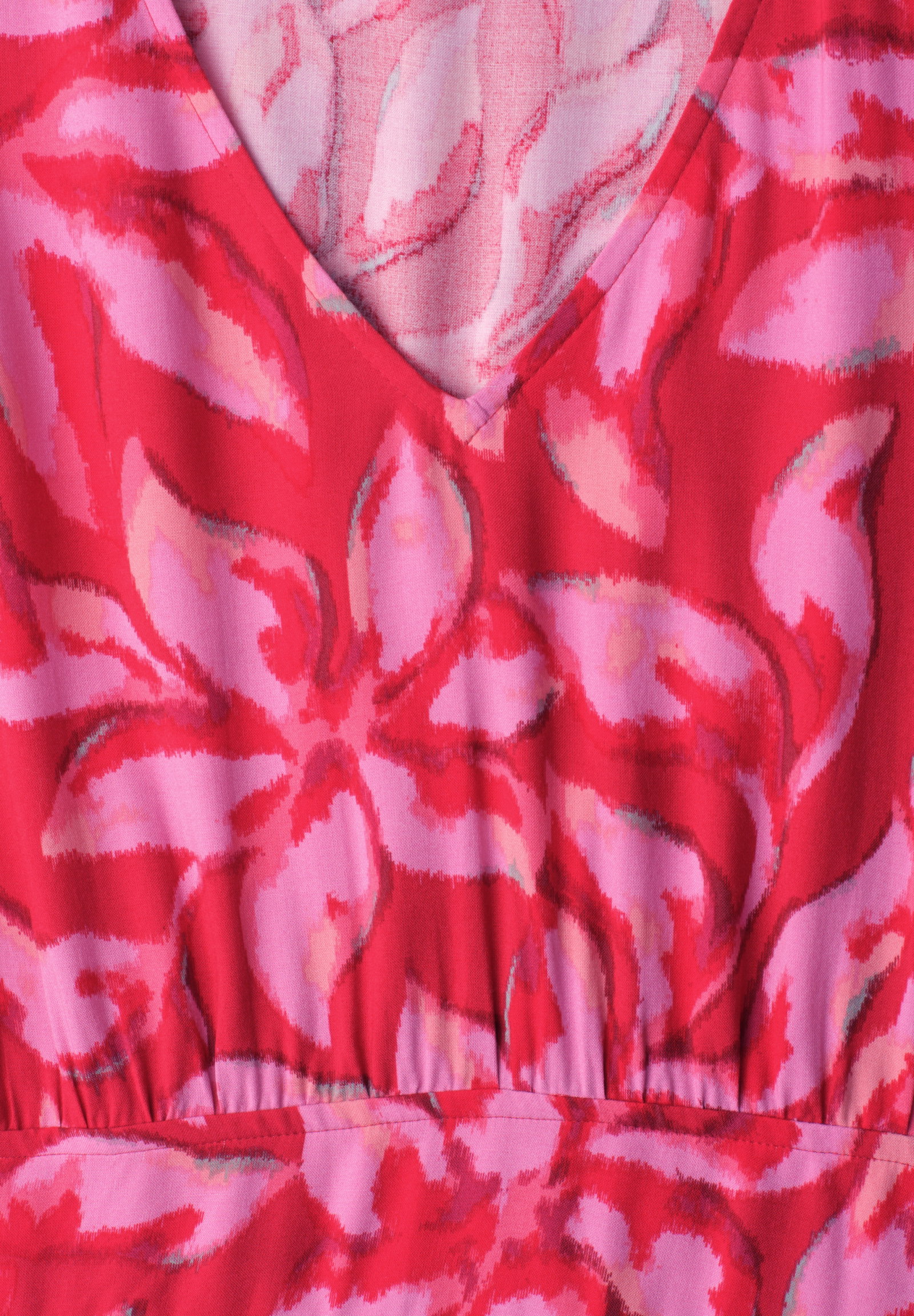 smock Detail Volant Dress_AOP, salsa red #2