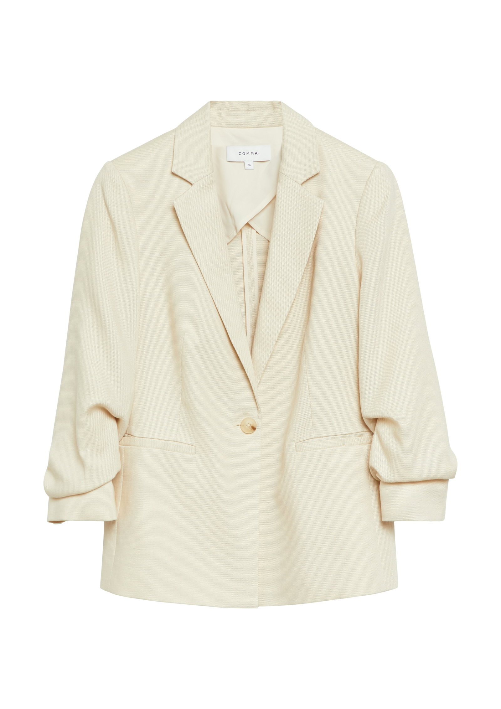 Comma Ein-Knopf-Blazer mit Drapé-Ärmeln in 3/4-Länge #1