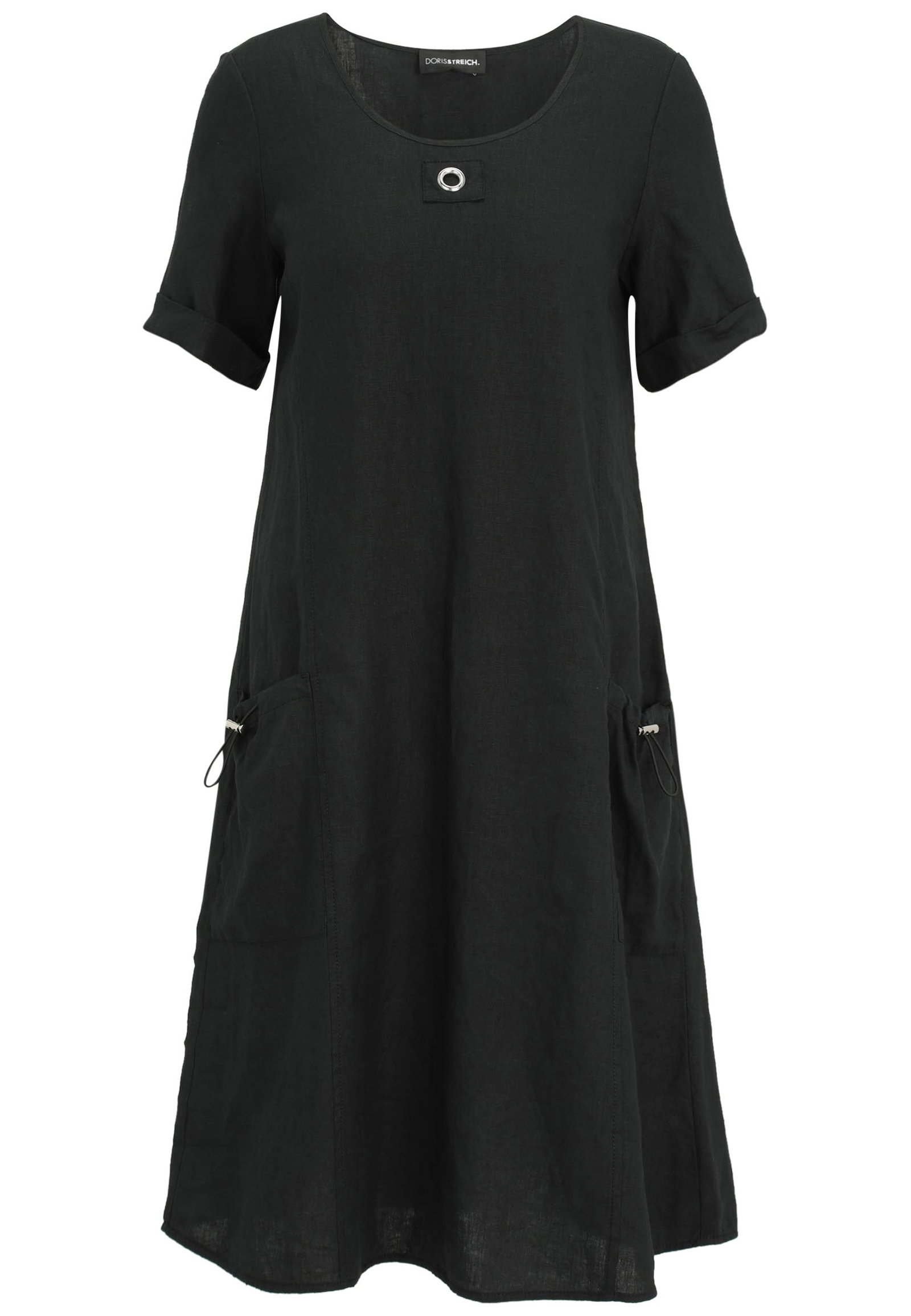 186914f834567e275c8a4a2bd261dfd6 Doris Streich | Doris Streich Kleid aus Leinen mit Halbarm | 46 | schwarz