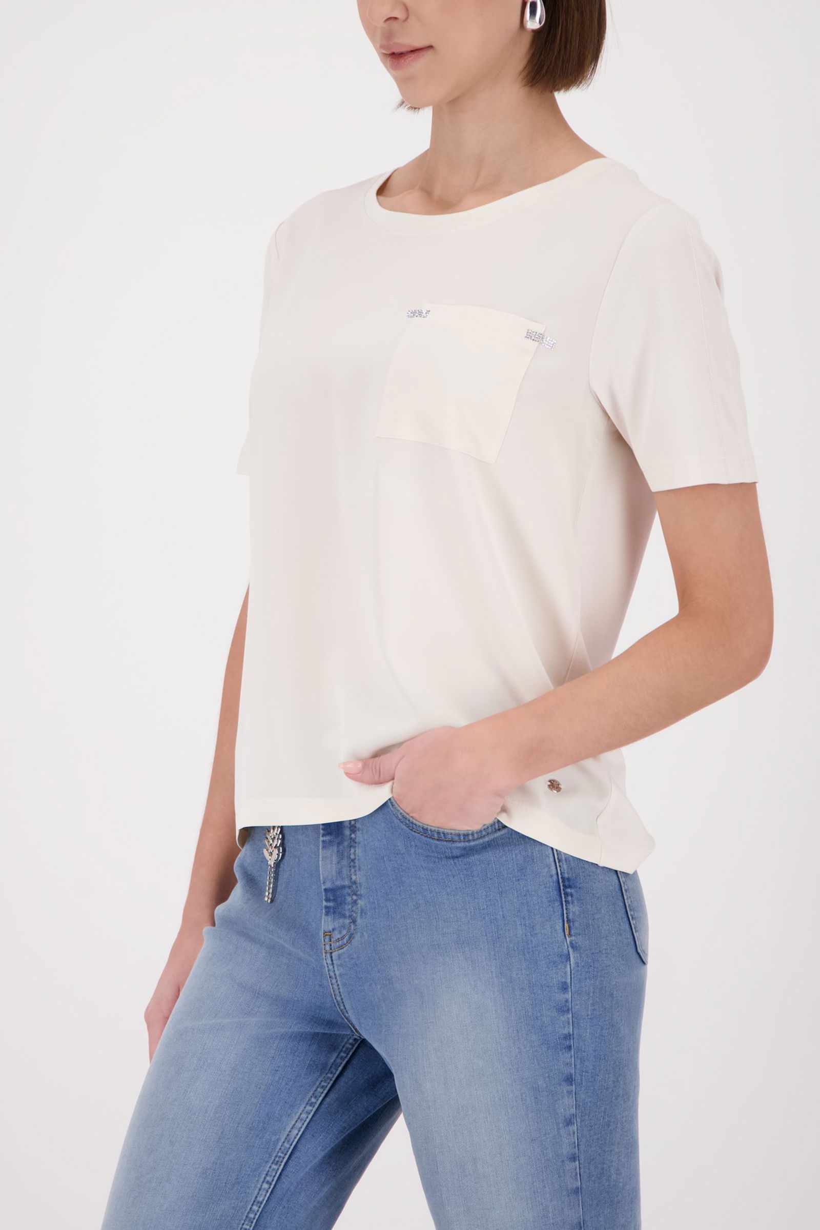 Monari |  Bluse, champagne beige | 36 | cloudy grey