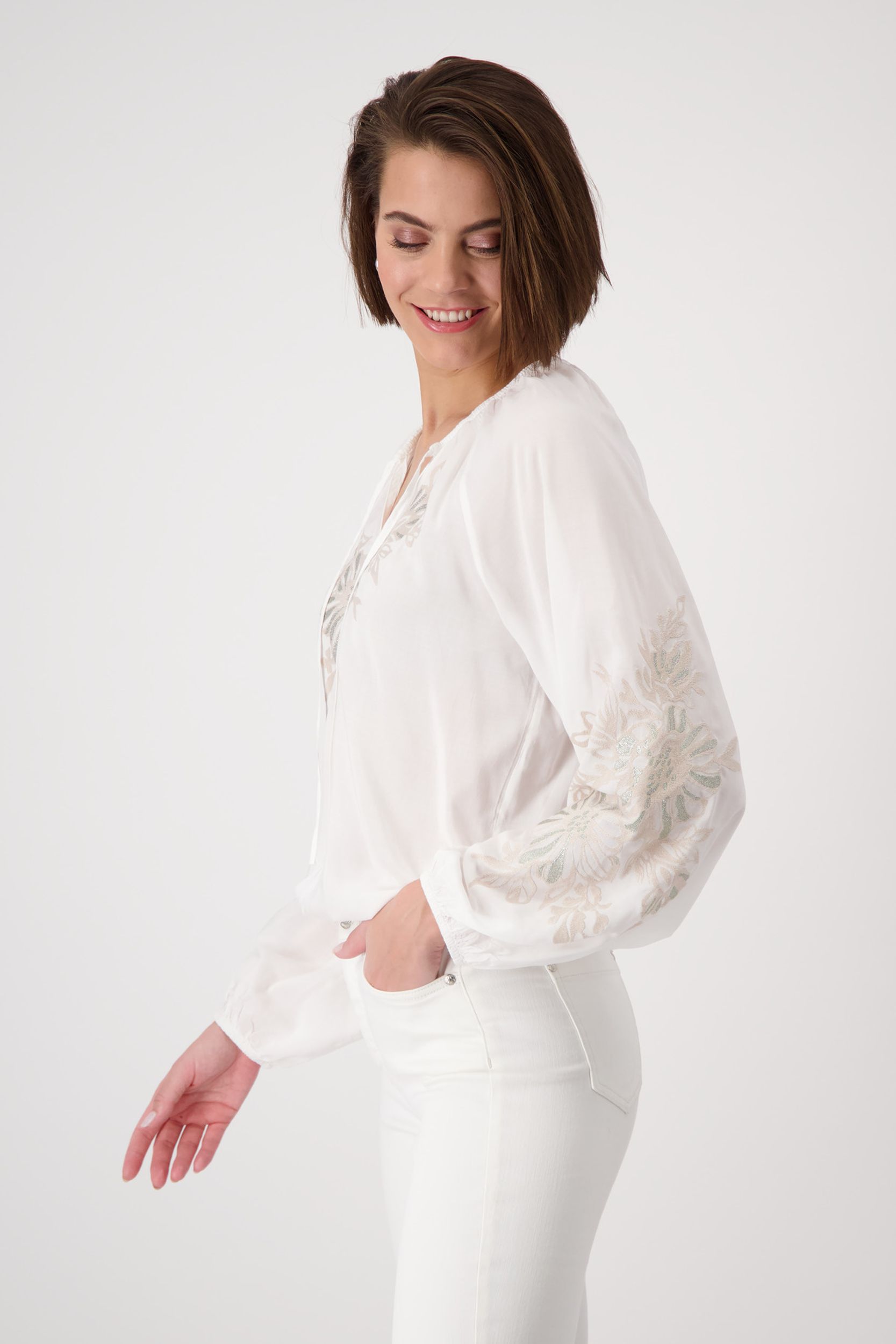 Monari |  Monari Druckbluse  | 42 | off-white