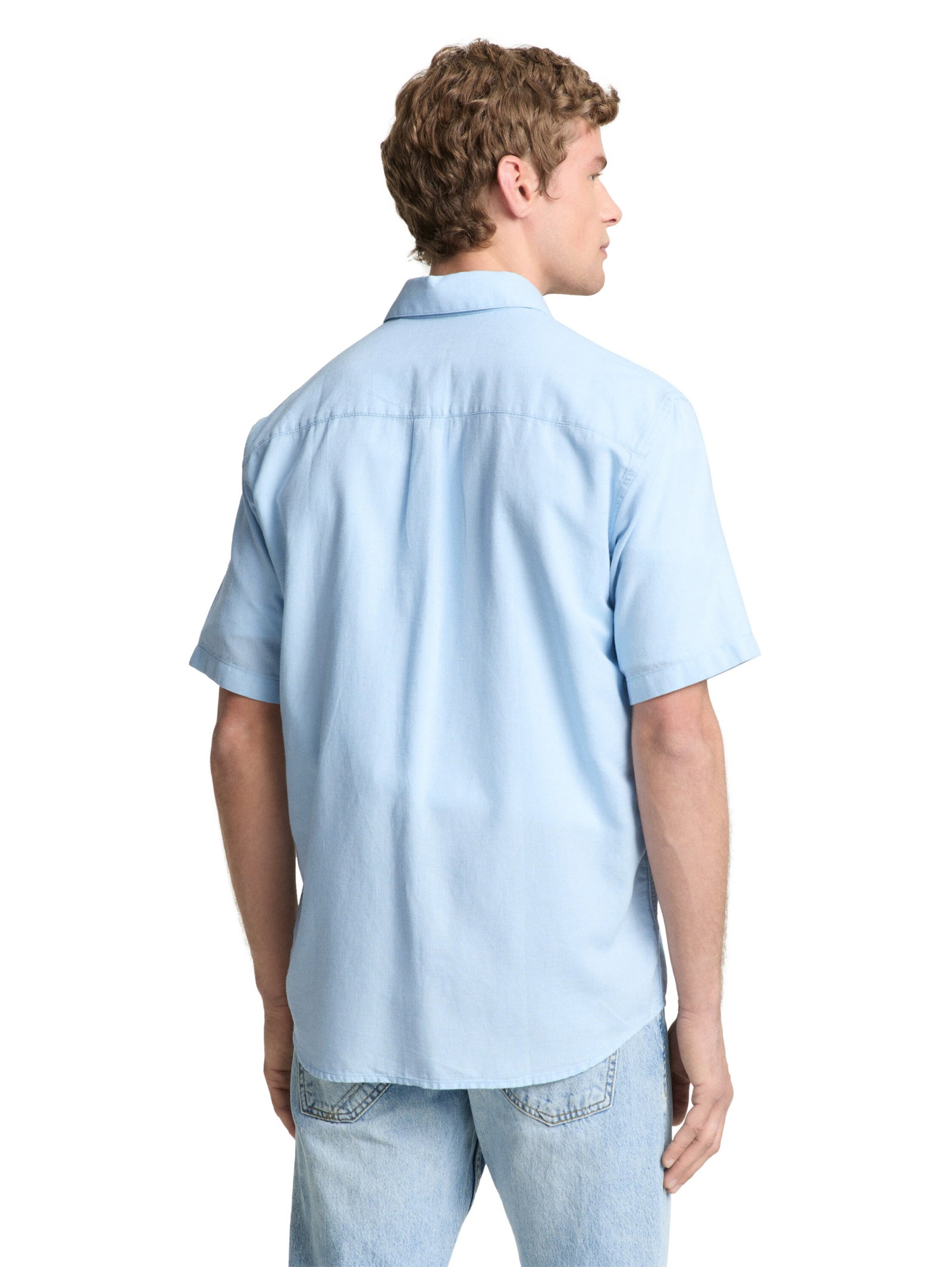 relaxed slubyarn shirt, light blue structure #4