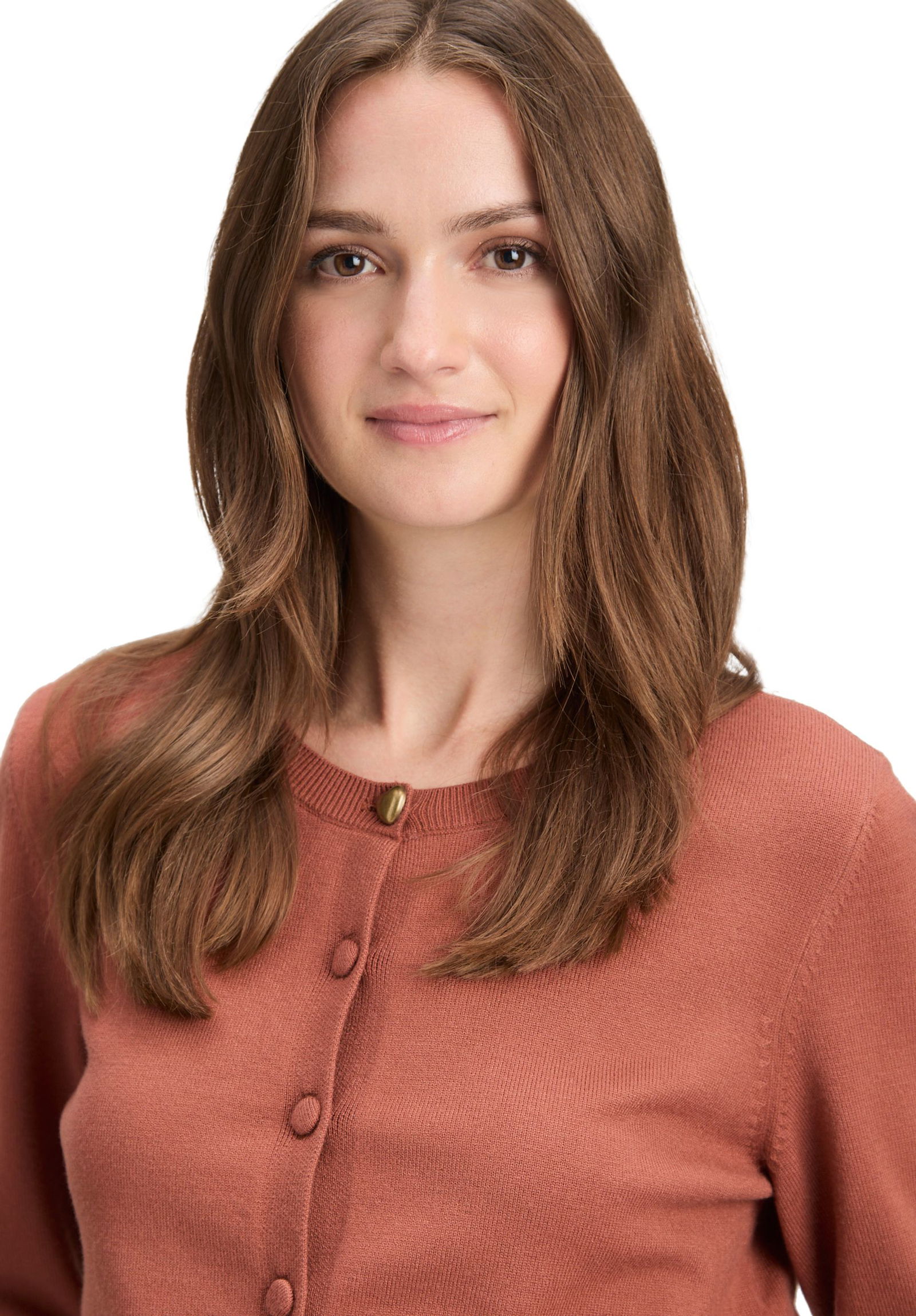 |  Strickjacke Kurz 1/1 Arm, Chutney | 42 | terra cotta