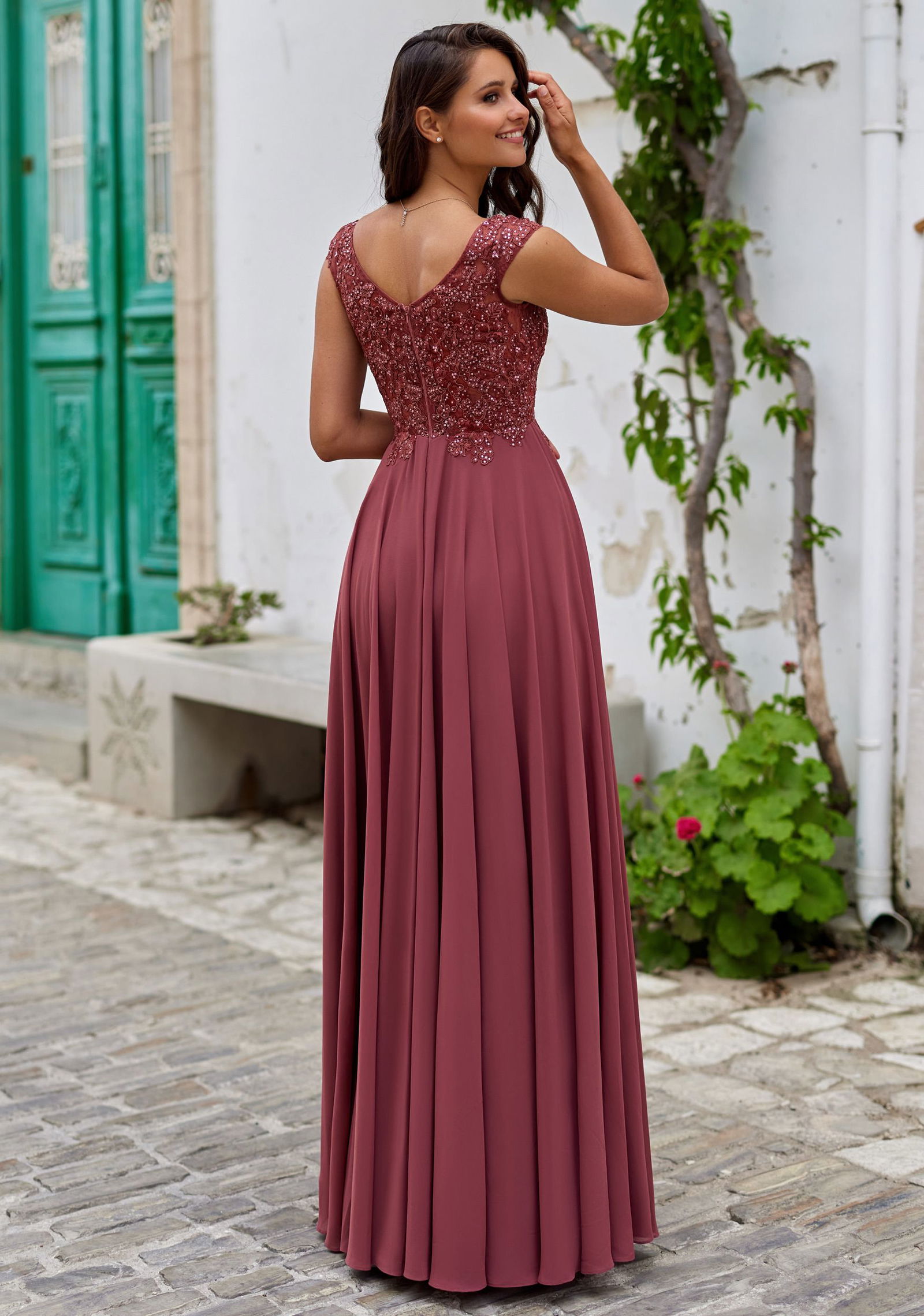 Christian Koehlert Chiffon Abendkleid