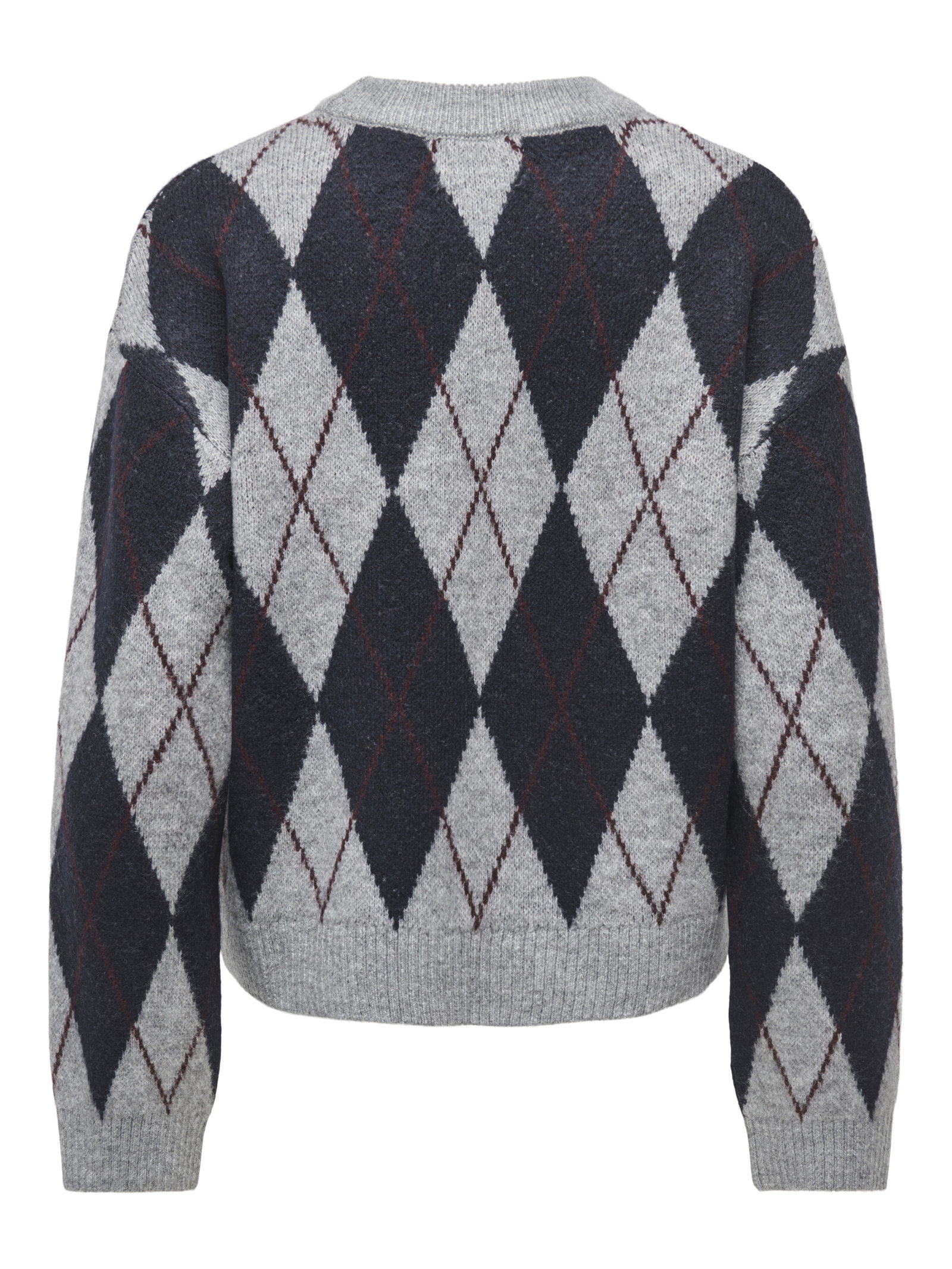 JDYBIANKA L/S ARGYLE PULLOVER KNT N, Medium Grey Melange/ARGYLE NIGHT SK #2