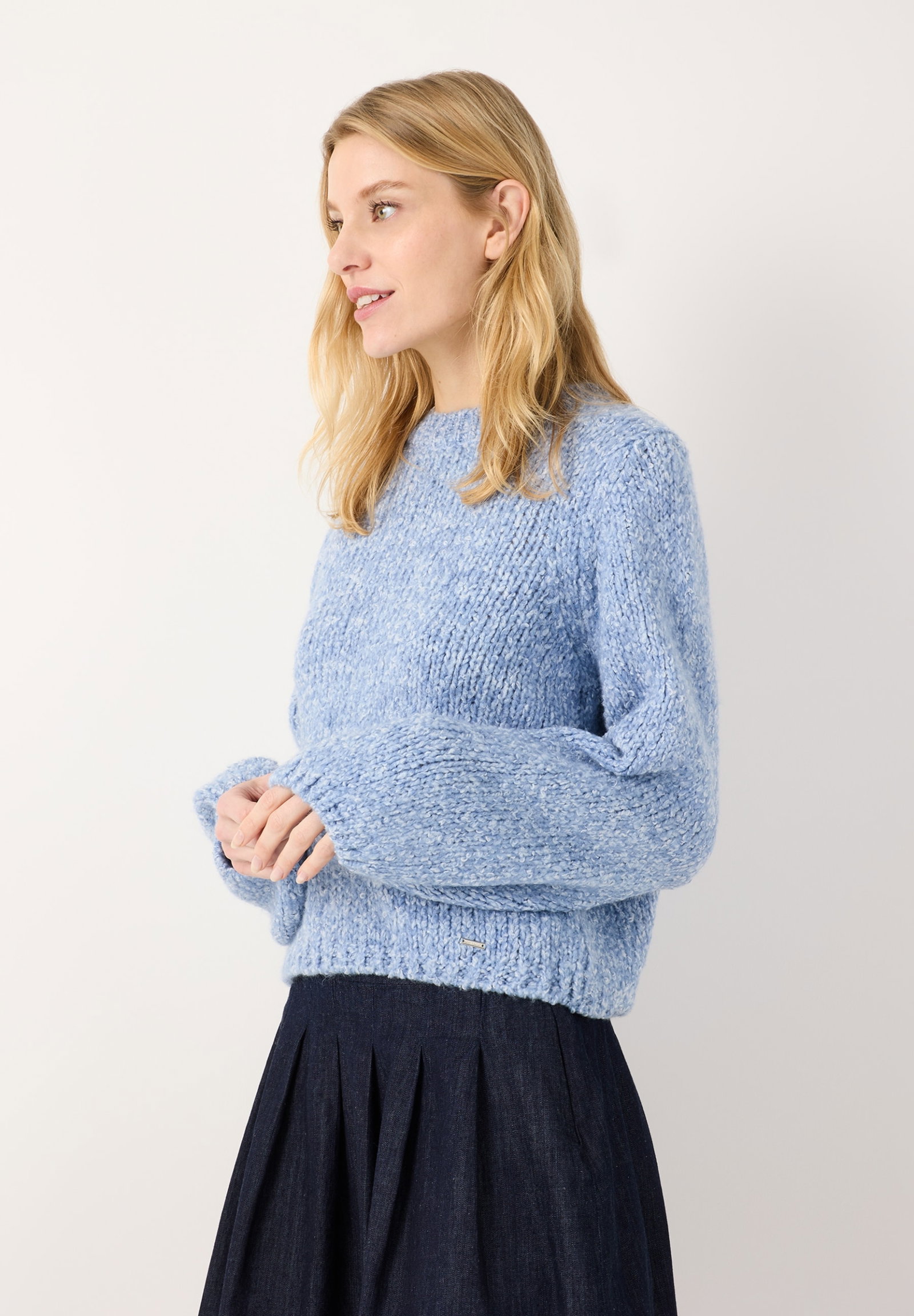 Pullover with Boucle-Yarn, autumn blue #3