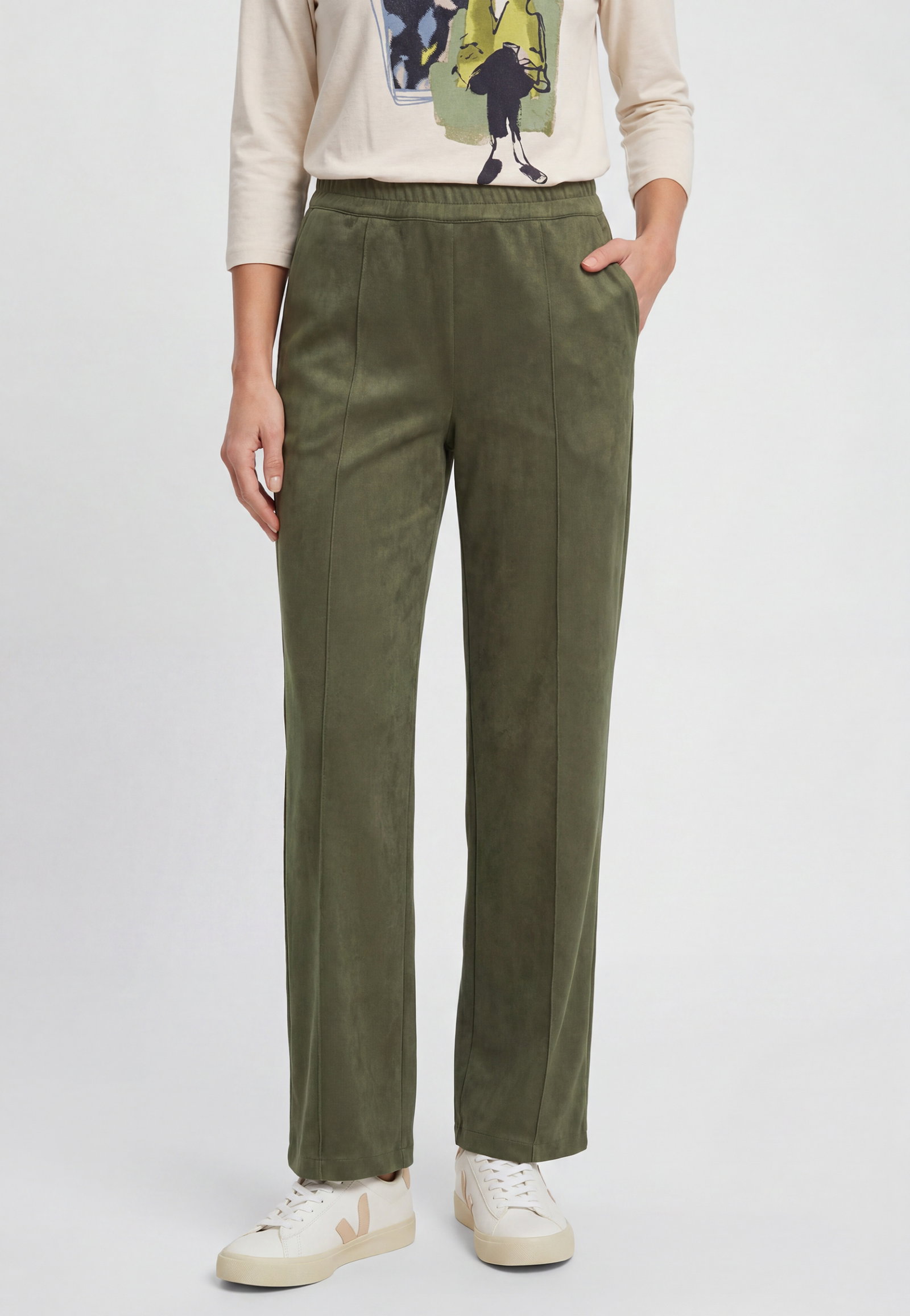Trousers Casual Long, Olive Green #3