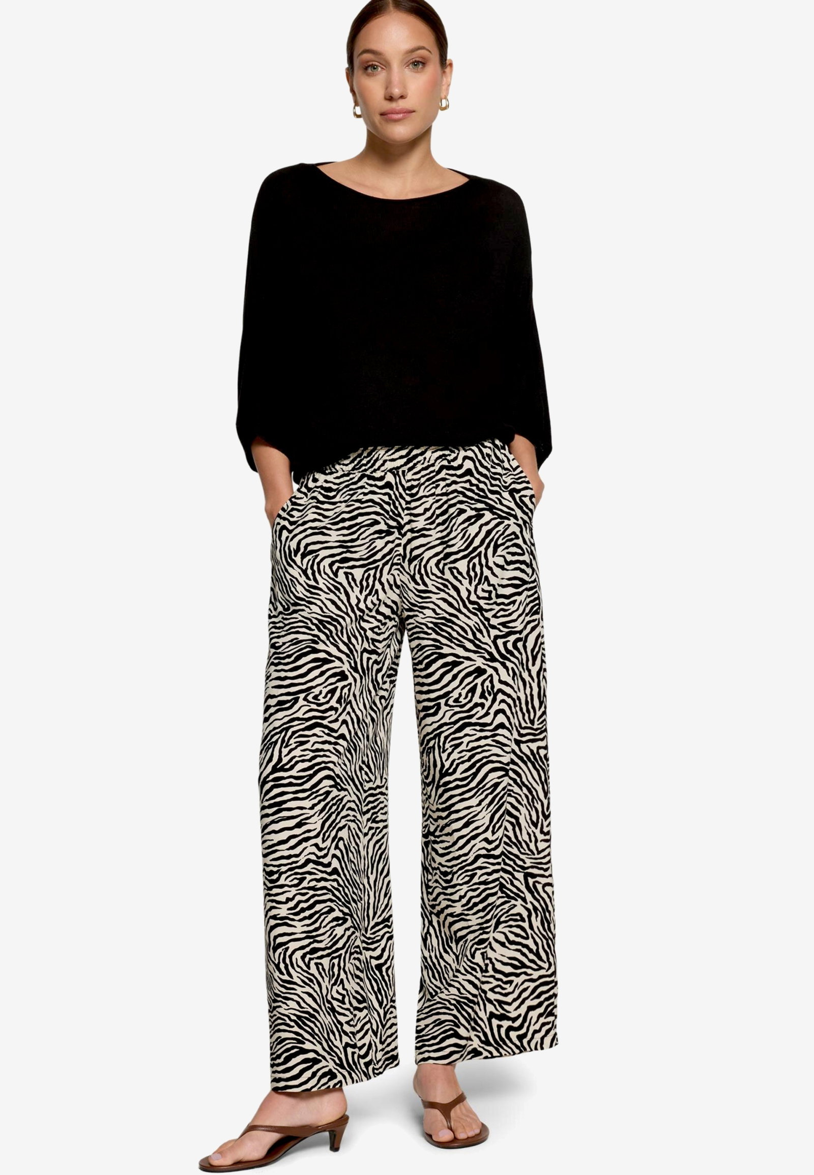 Hose Casual 7/8 Länge, Cream/Black #4