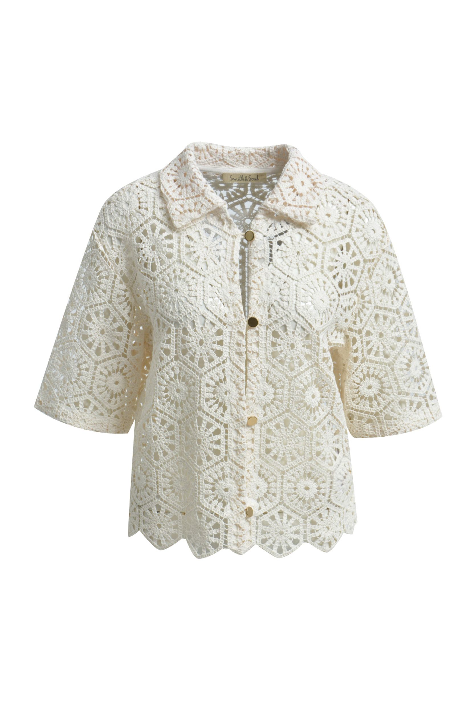 Smith&Soul |  Smith&Soul Druckbluse  | L | cream white