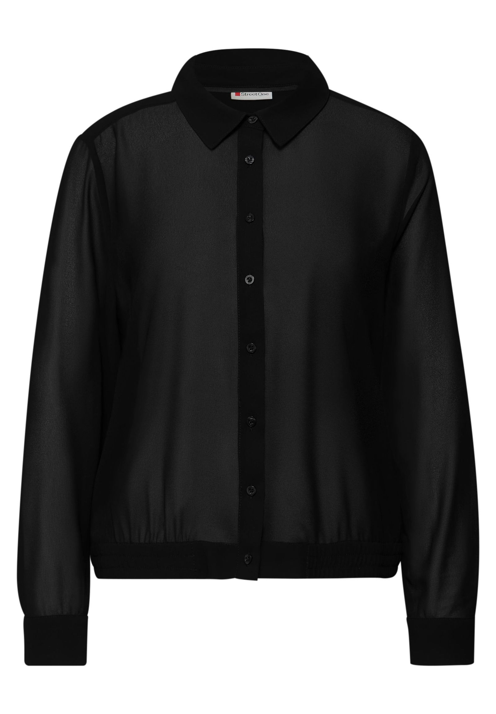 dca993639001315e837eebbb1d3954ea | Chiffon buttoned shirtcollar b, Black | 42 | black