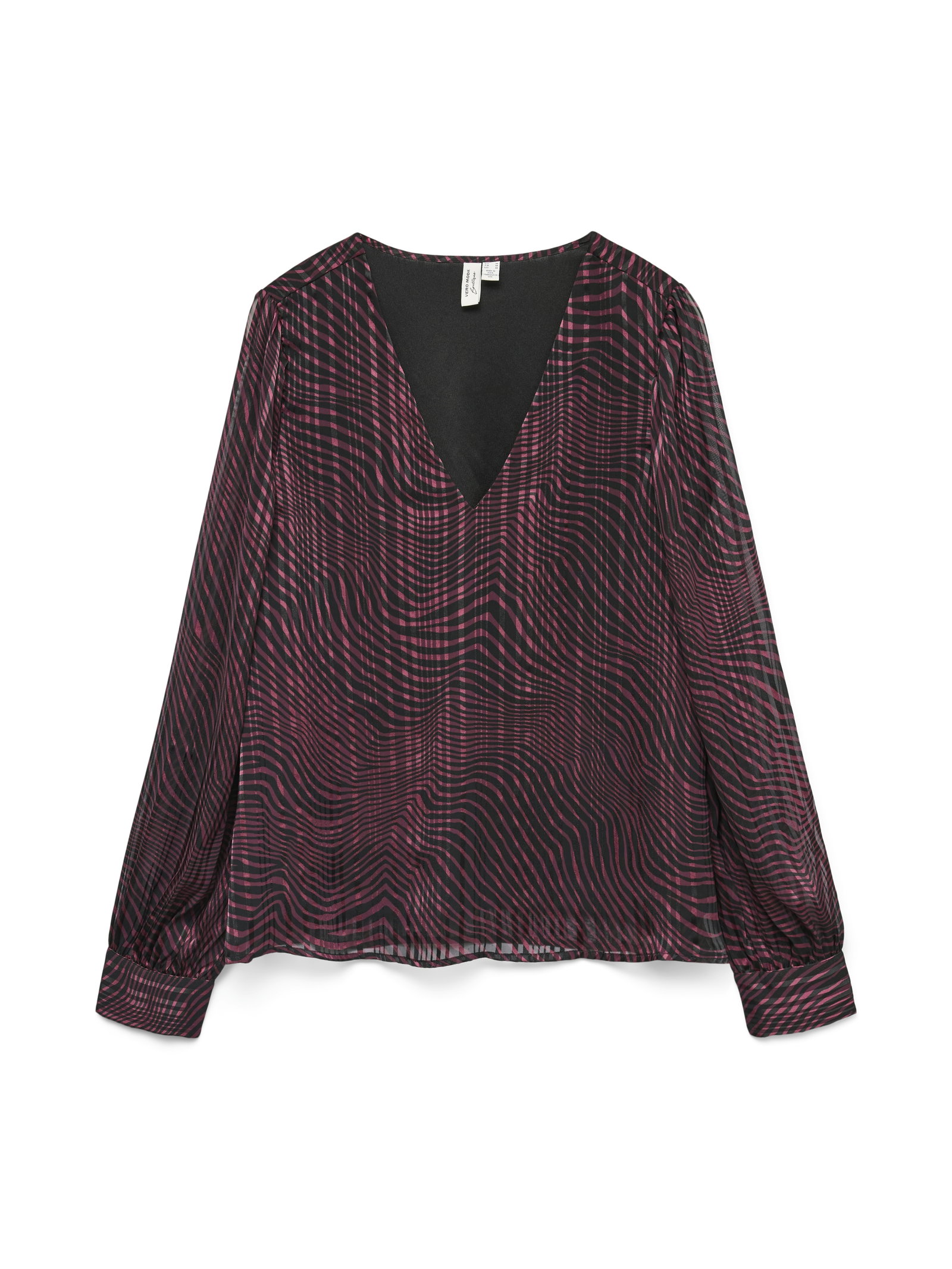 VMGEBRA GEDNA LS V-NECK TOP WVN BTQ, Winetasting/Gebra #1