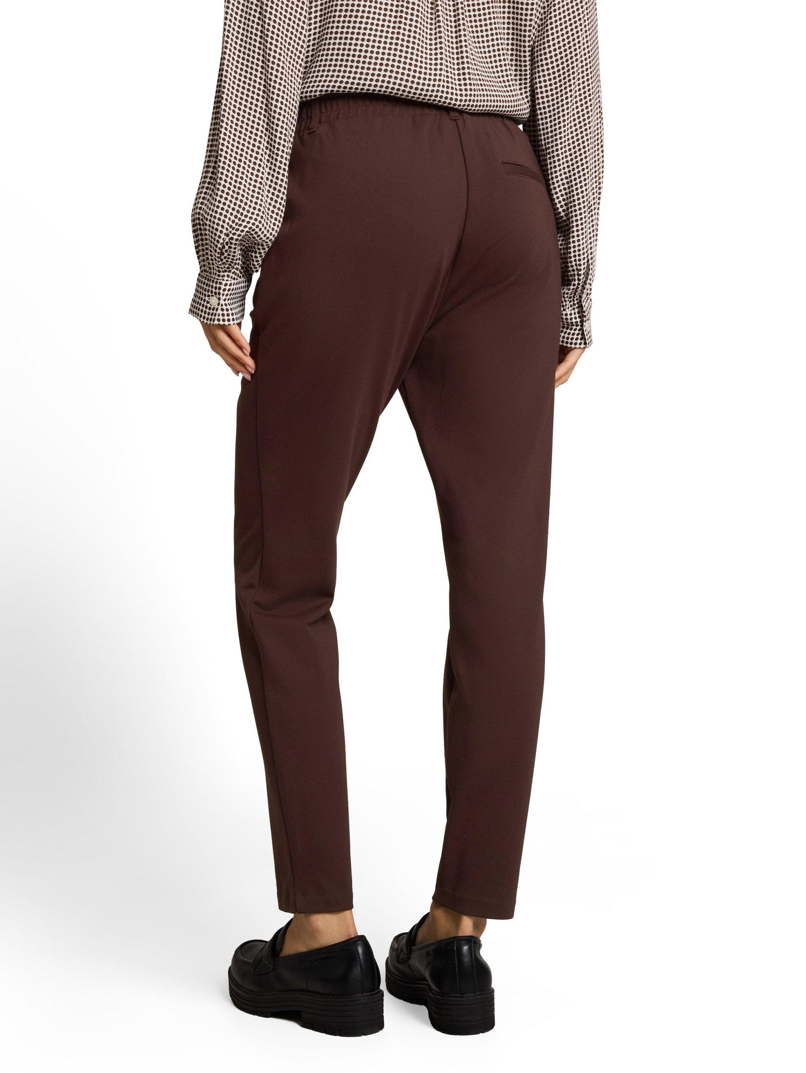 jersey loose fit pants ankle, java dark brown #4