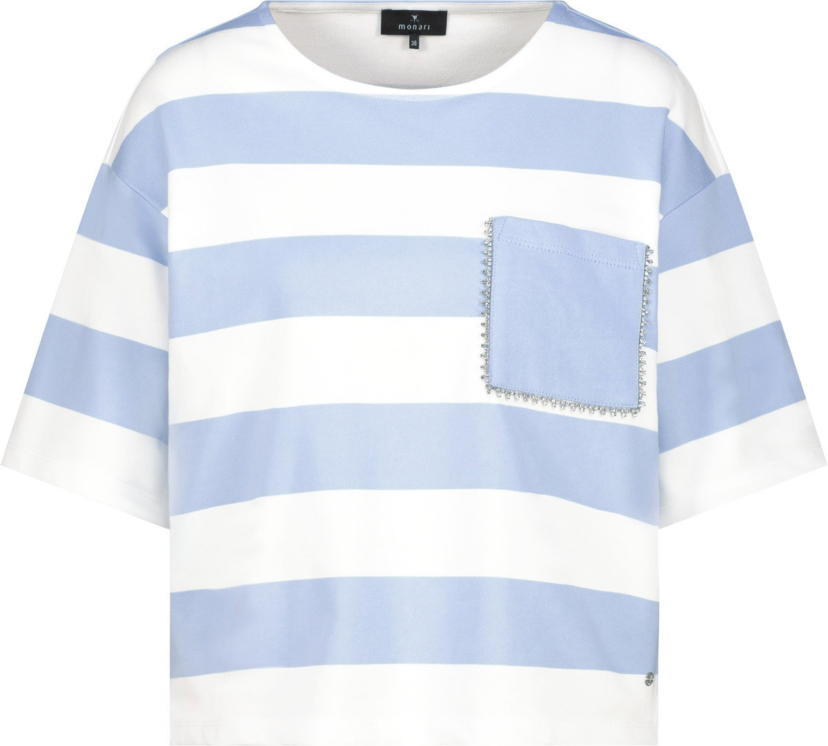Monari Sweatshirt mit Streifen und Schmuckdetails #1