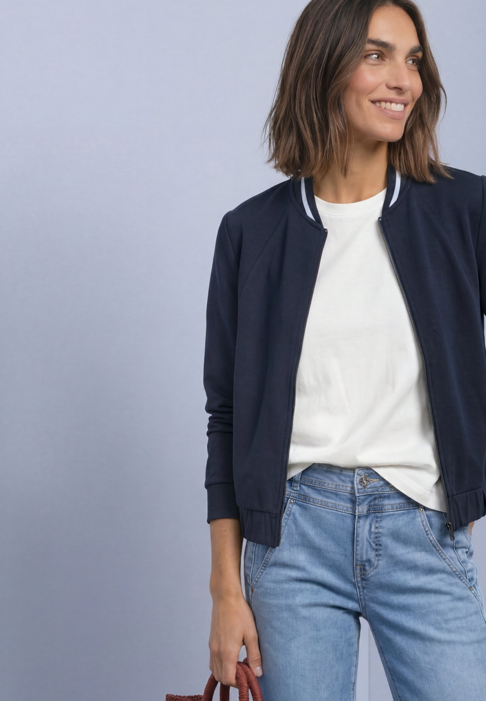 LTD QR silk look jacket w.kick, darkest blue #3