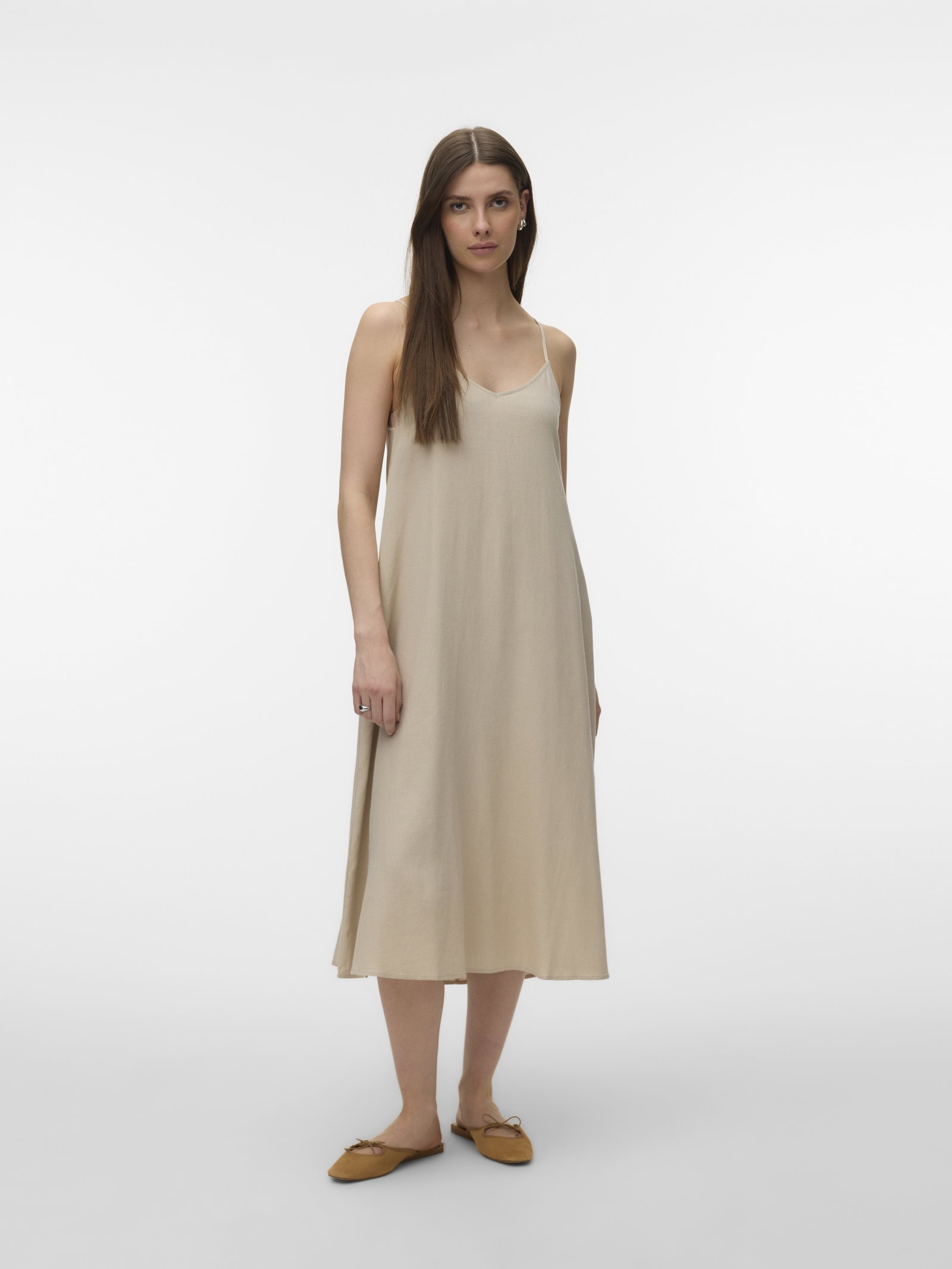 VMJESMILO CALF SINGLET DRESS WVN NO, Silver Lining #3