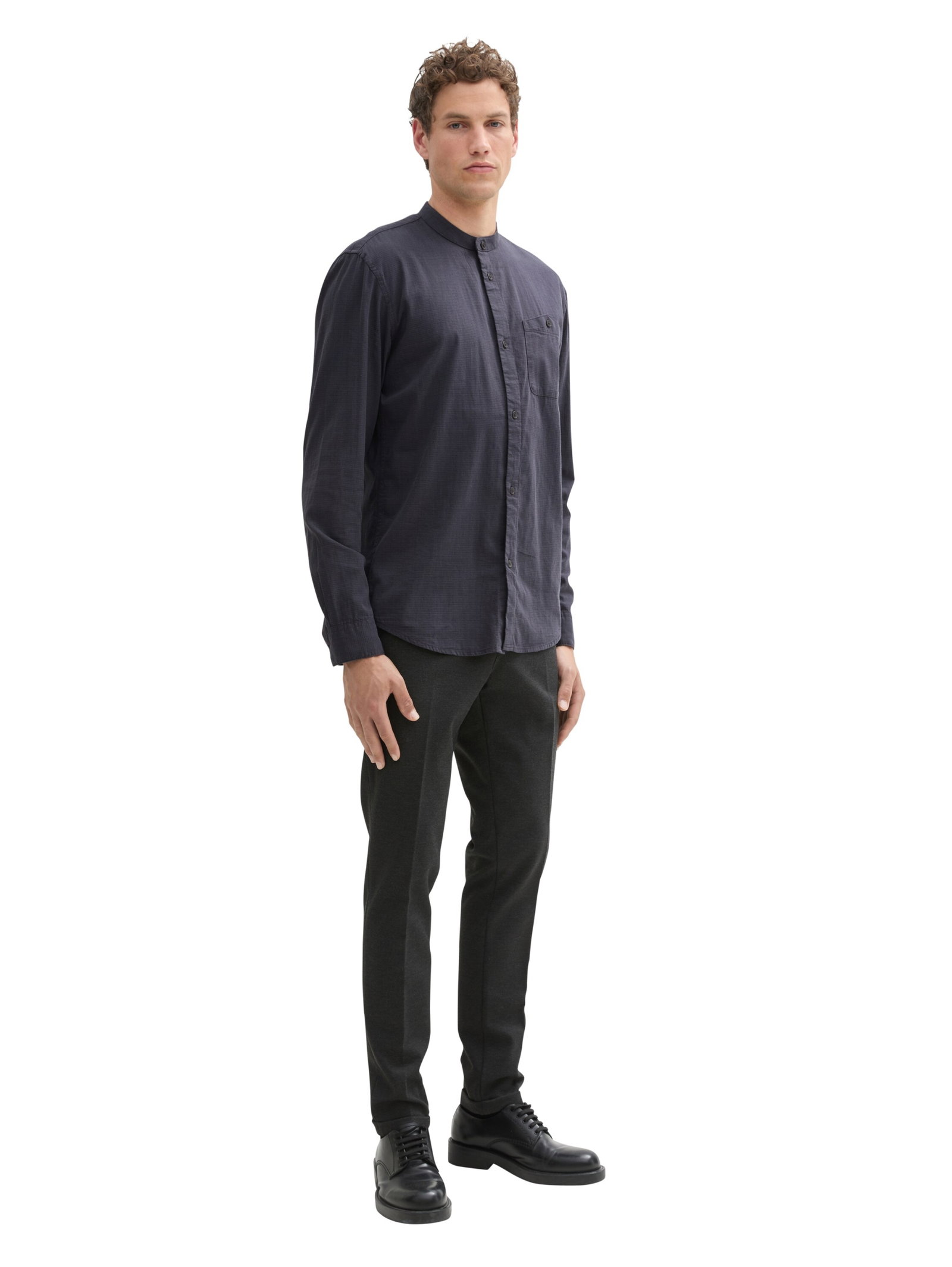 structured shirt, navy herringbone structure #3