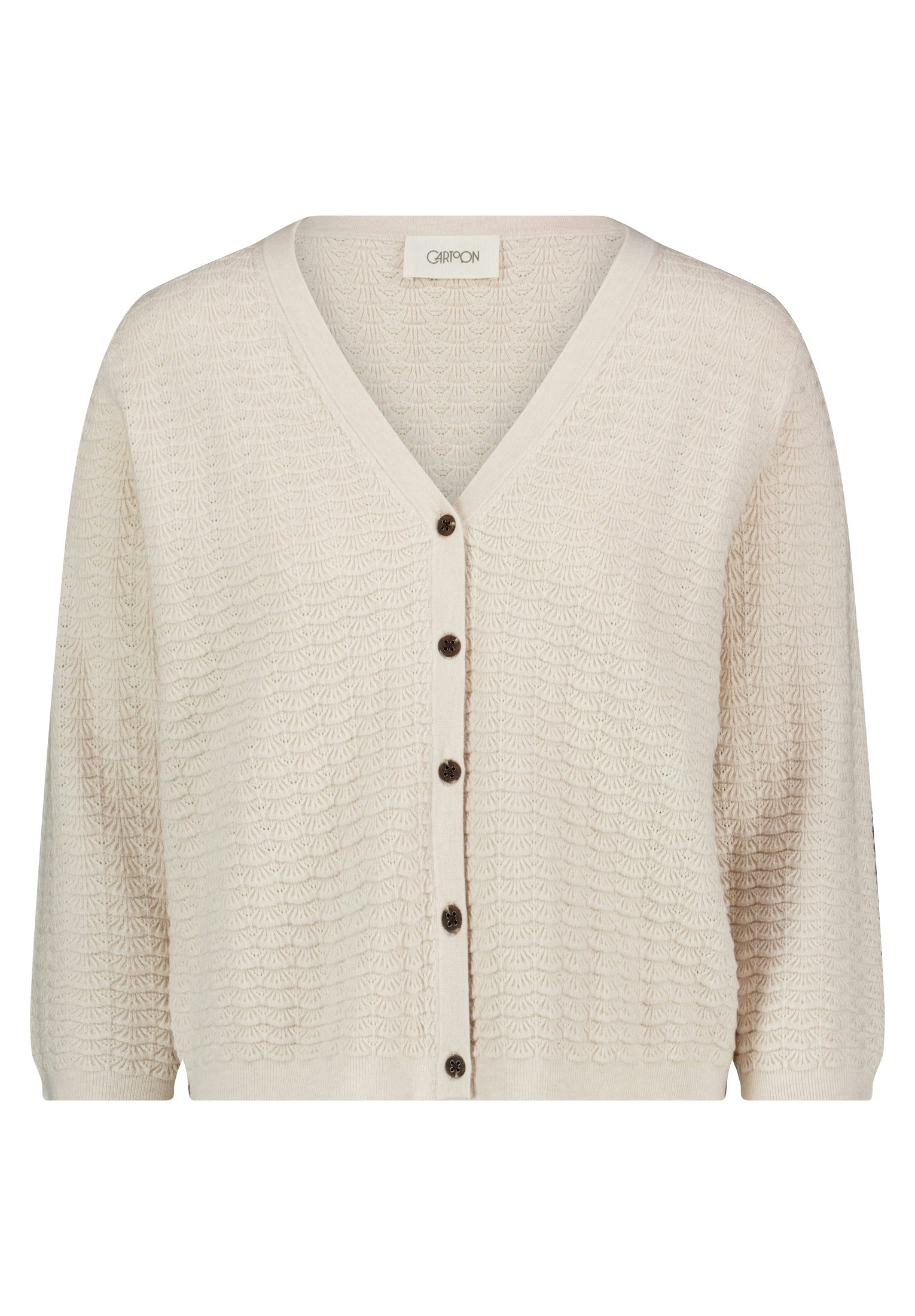Strickjacke Kurz 3/4 Arm, Silky Beige #1