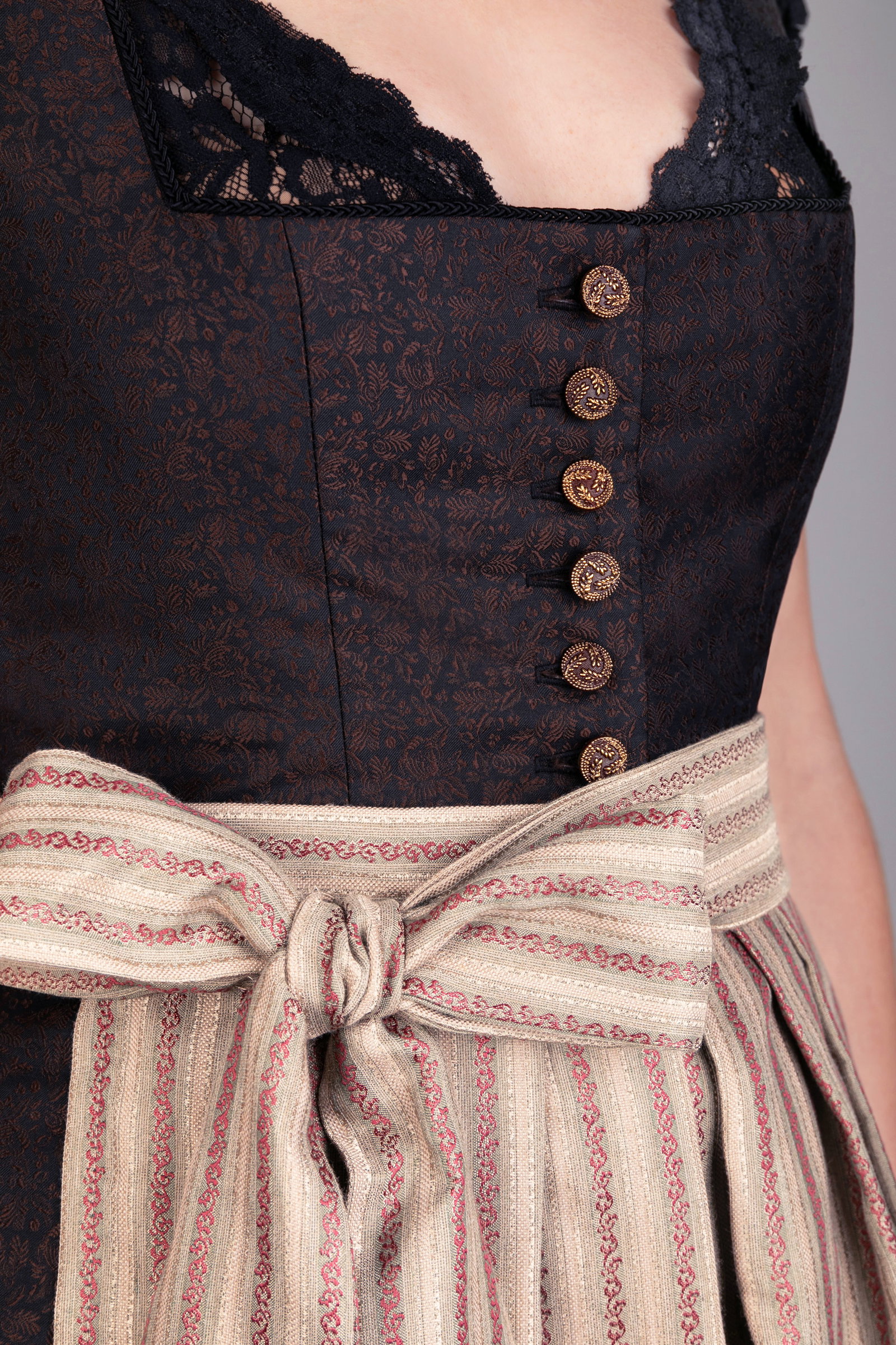 Edelnice Dirndl Mididirndl Dorothea in Schwarz und Gold #7