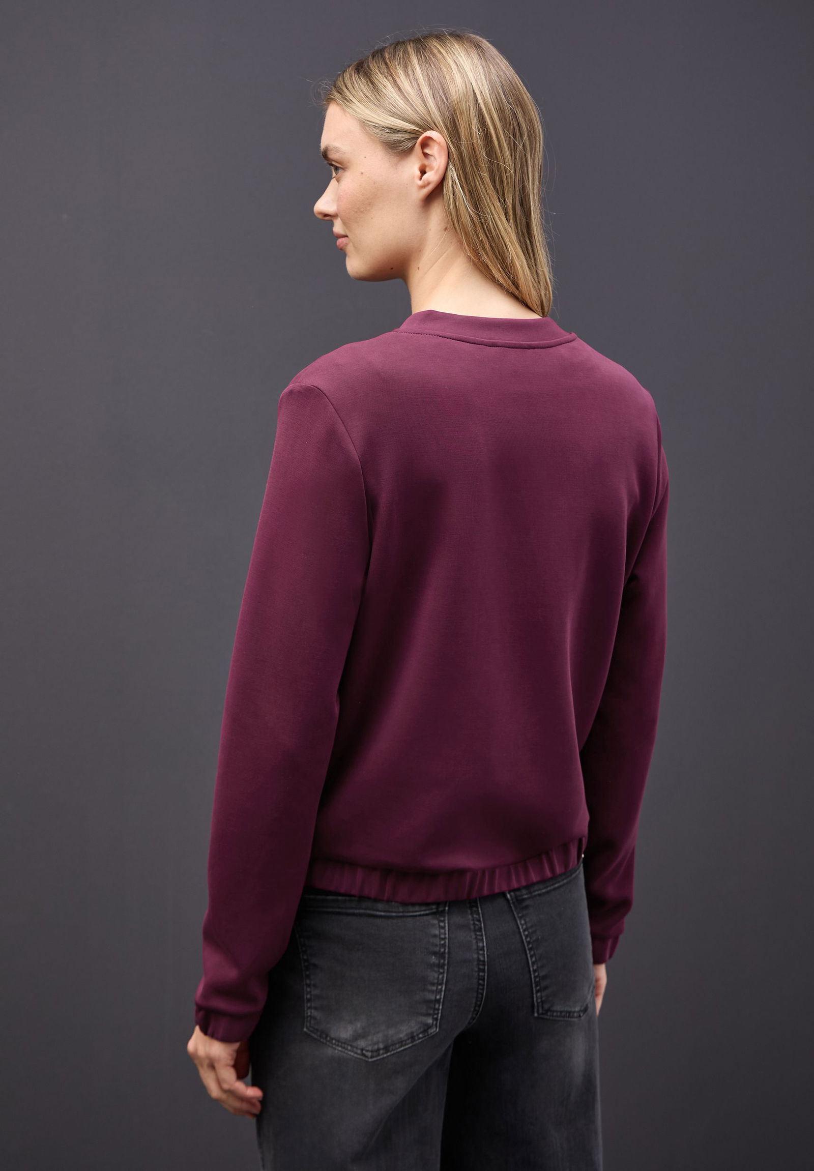 | EOS_Silk look short zipper jac, noble red | 44