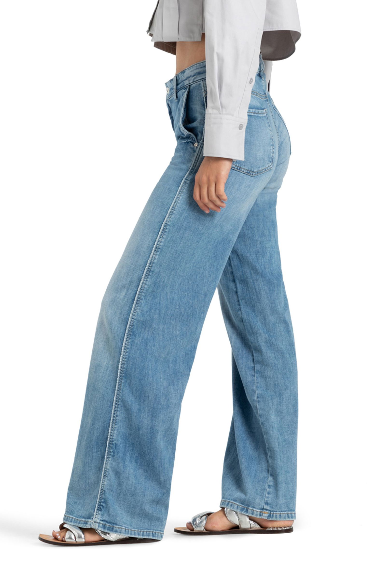 fcae3f28d2c23f4b4cb72ea7bb0d8737 Cambio |  Cambio Schlaghose  | 40/33 | lefthand soft bleached