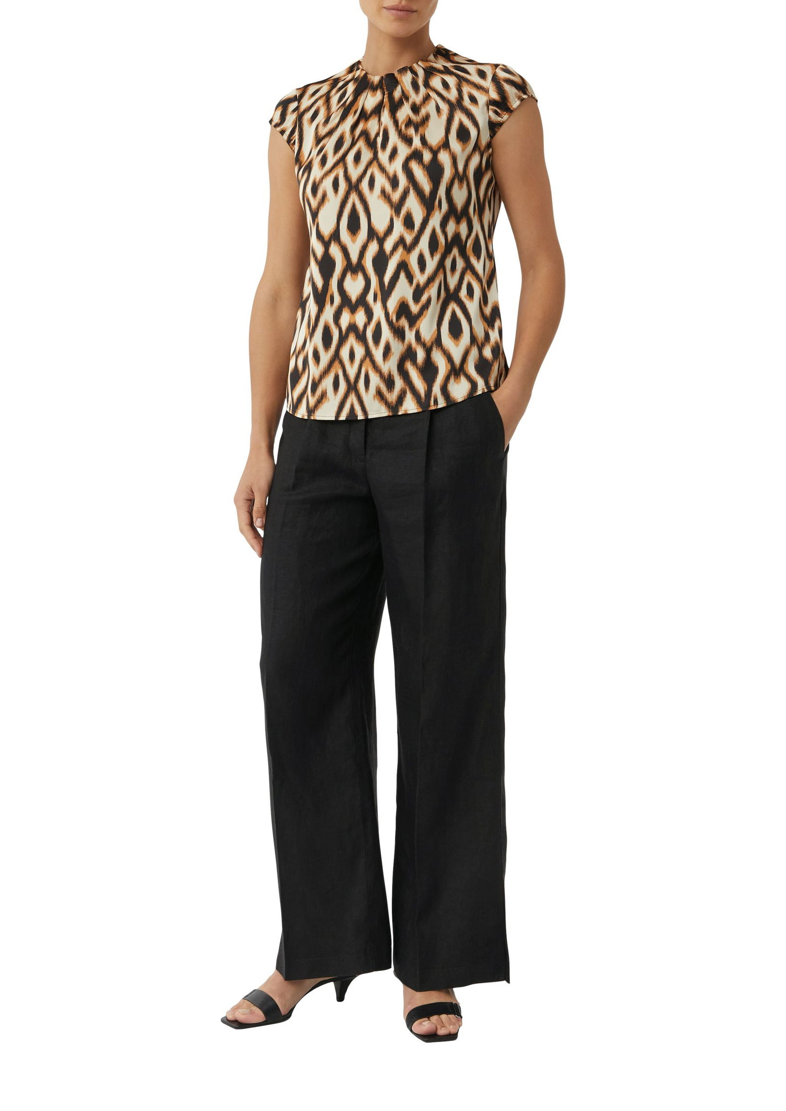 e03a02d39493f0d400c703897cd9d5fa Comma |  Comma Druckbluse  | 38 | schwarz