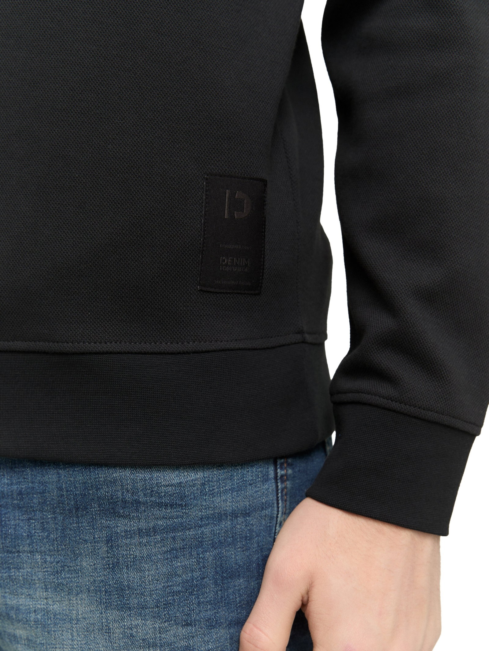 structured crewneck sweatshirt, Night Watch Black #6