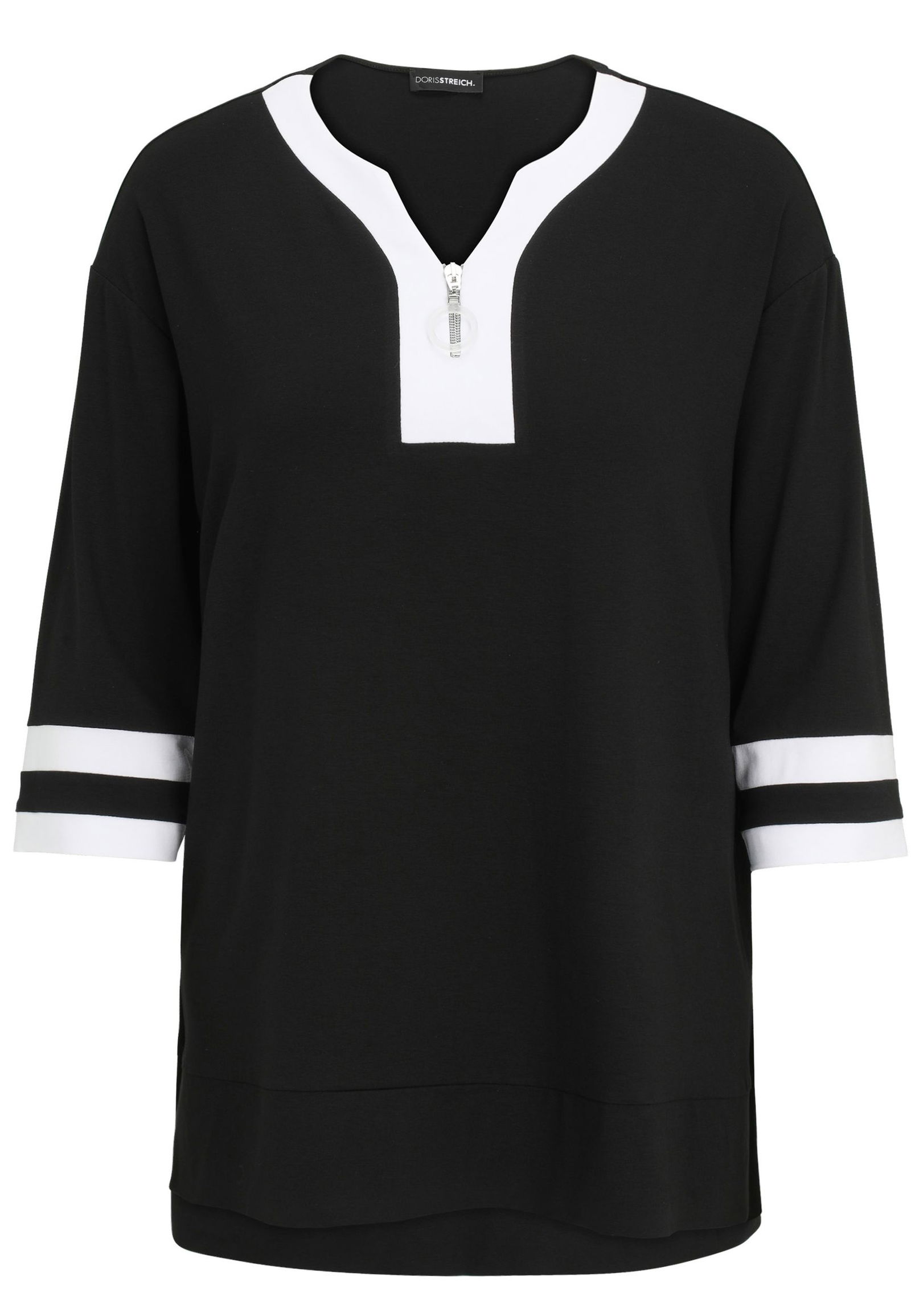 |  T-Shirt 1/2 Arm, Schwarz/WeiSS | 54 | schwarz-weiß