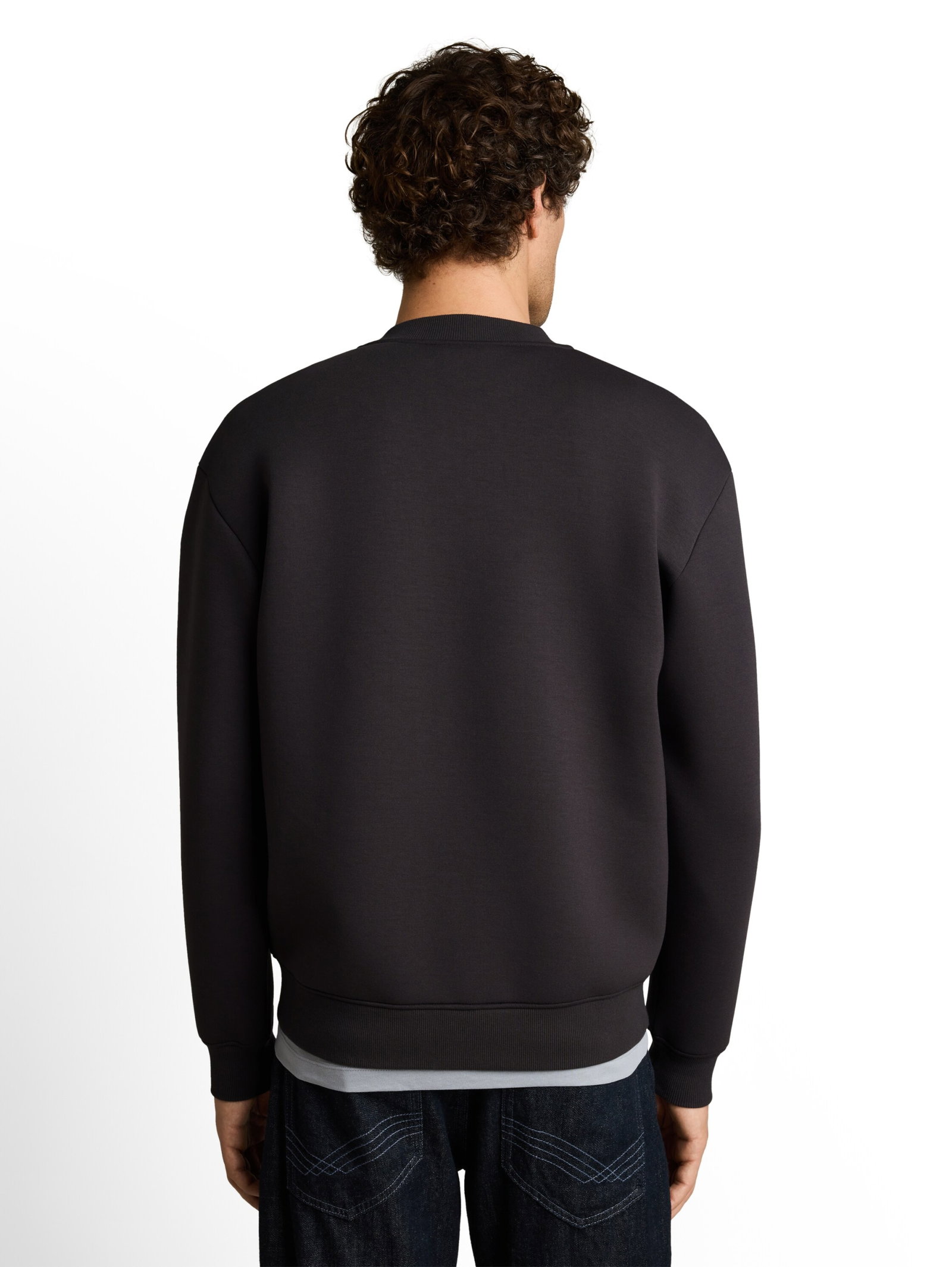 relaxed scuba bomber jacket, coal grey #4
