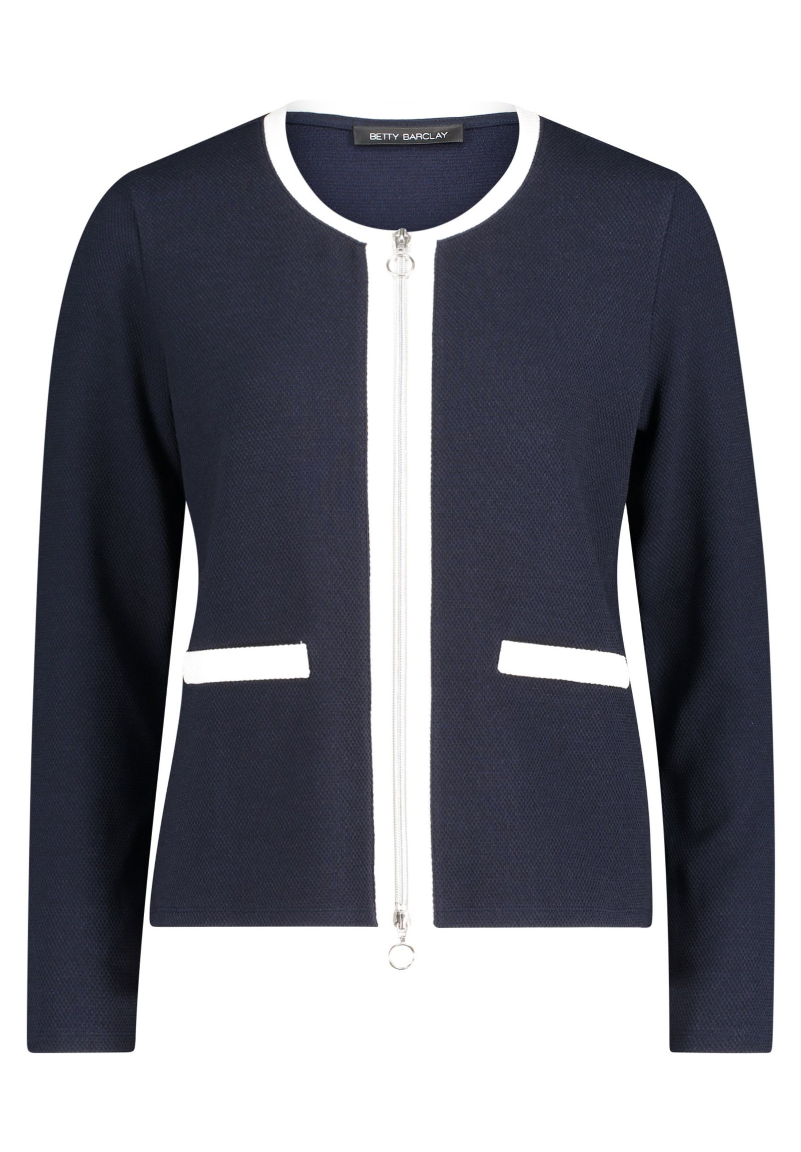 8f01d9b59fb343339c9c010448d40578 Betty Barclay | Betty Barclay Sweatblazer | 46 | patch dark blue/cream